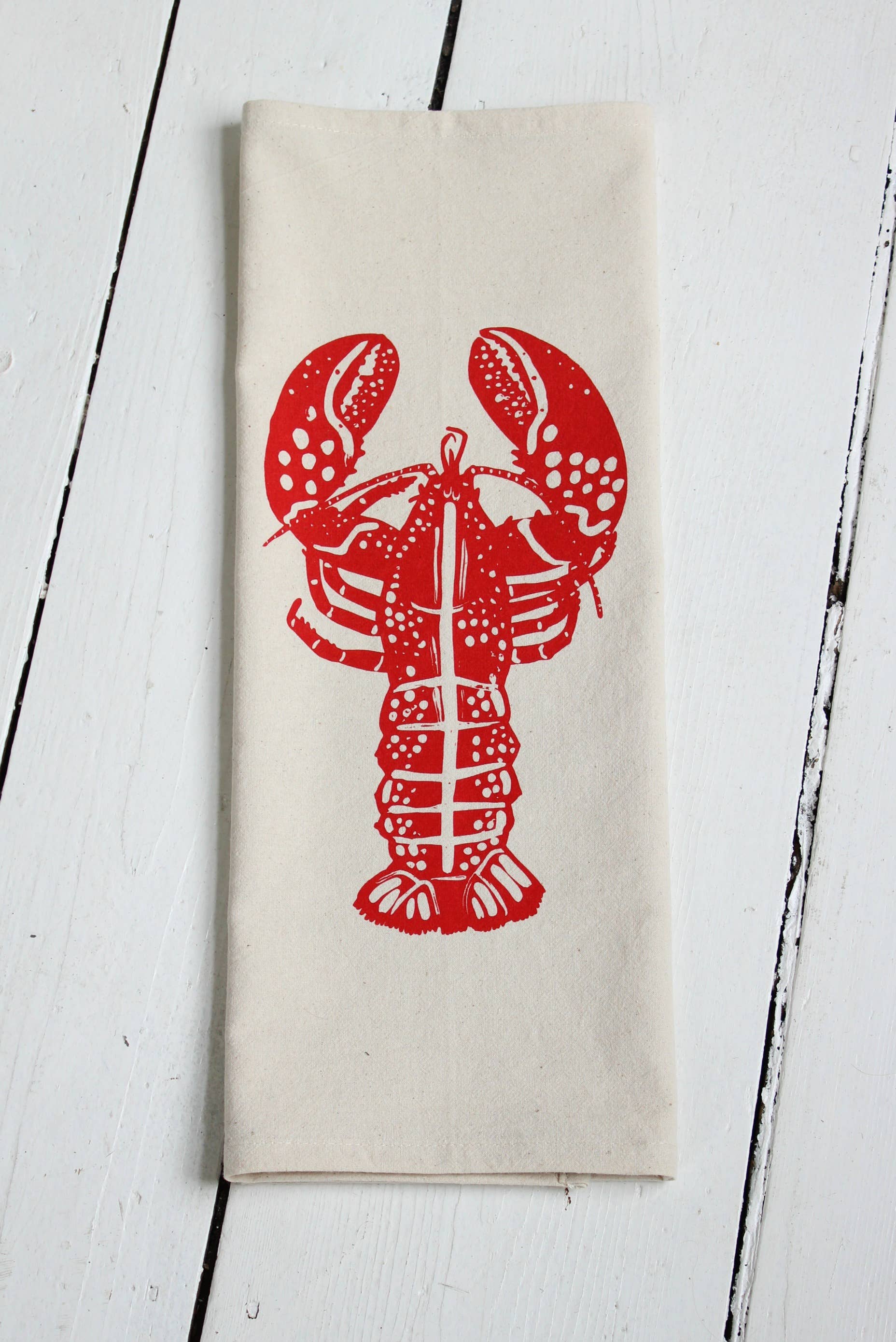 Lobster Tea Towel - Organic Cotton - Red - Eco-Friendly