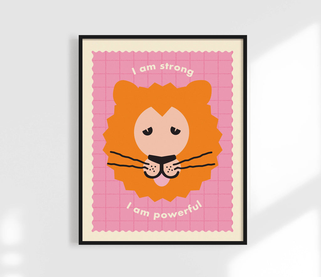 I Am Powerful Print -  Kids Affirmation Animal Art