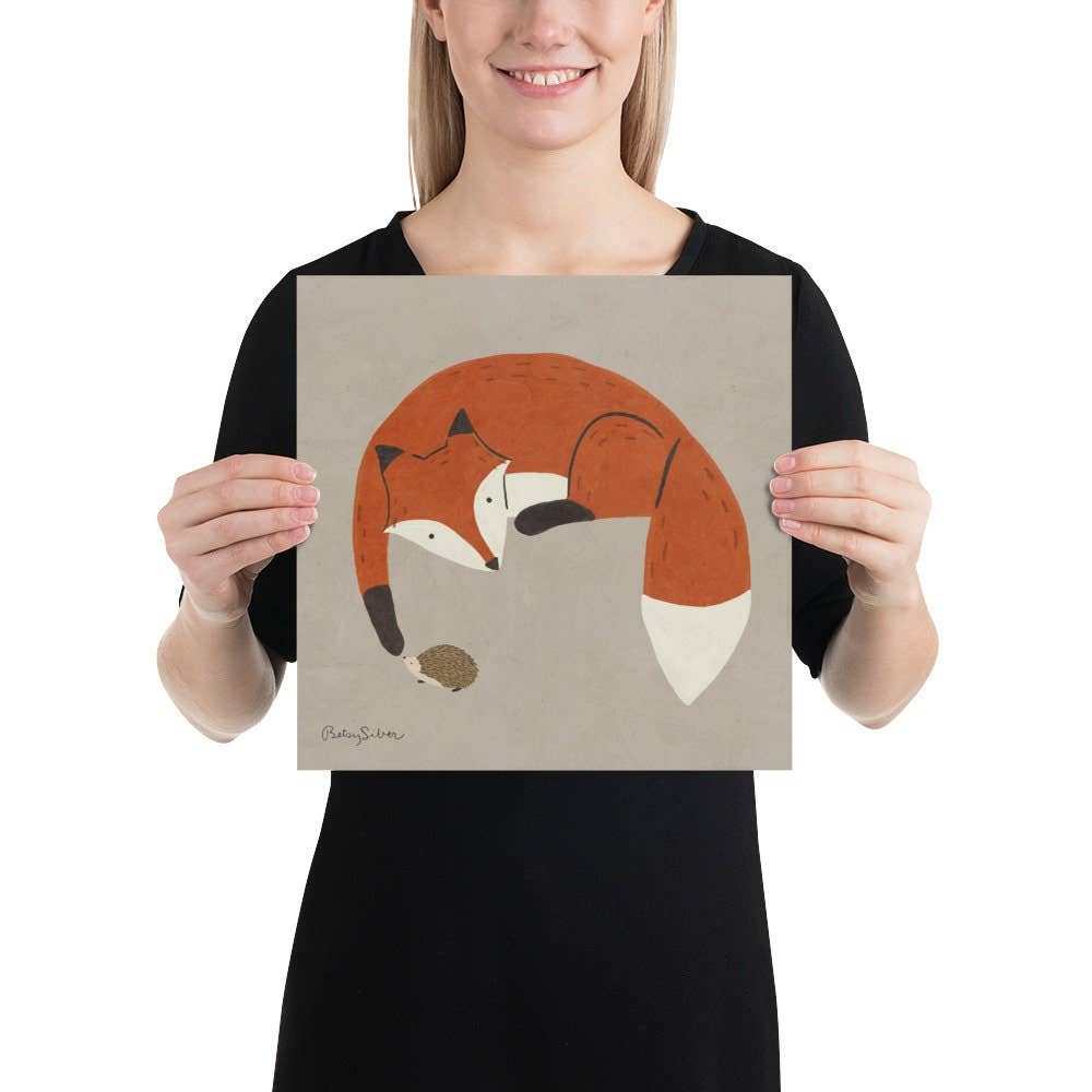 Fox and Hedgehog Art Print