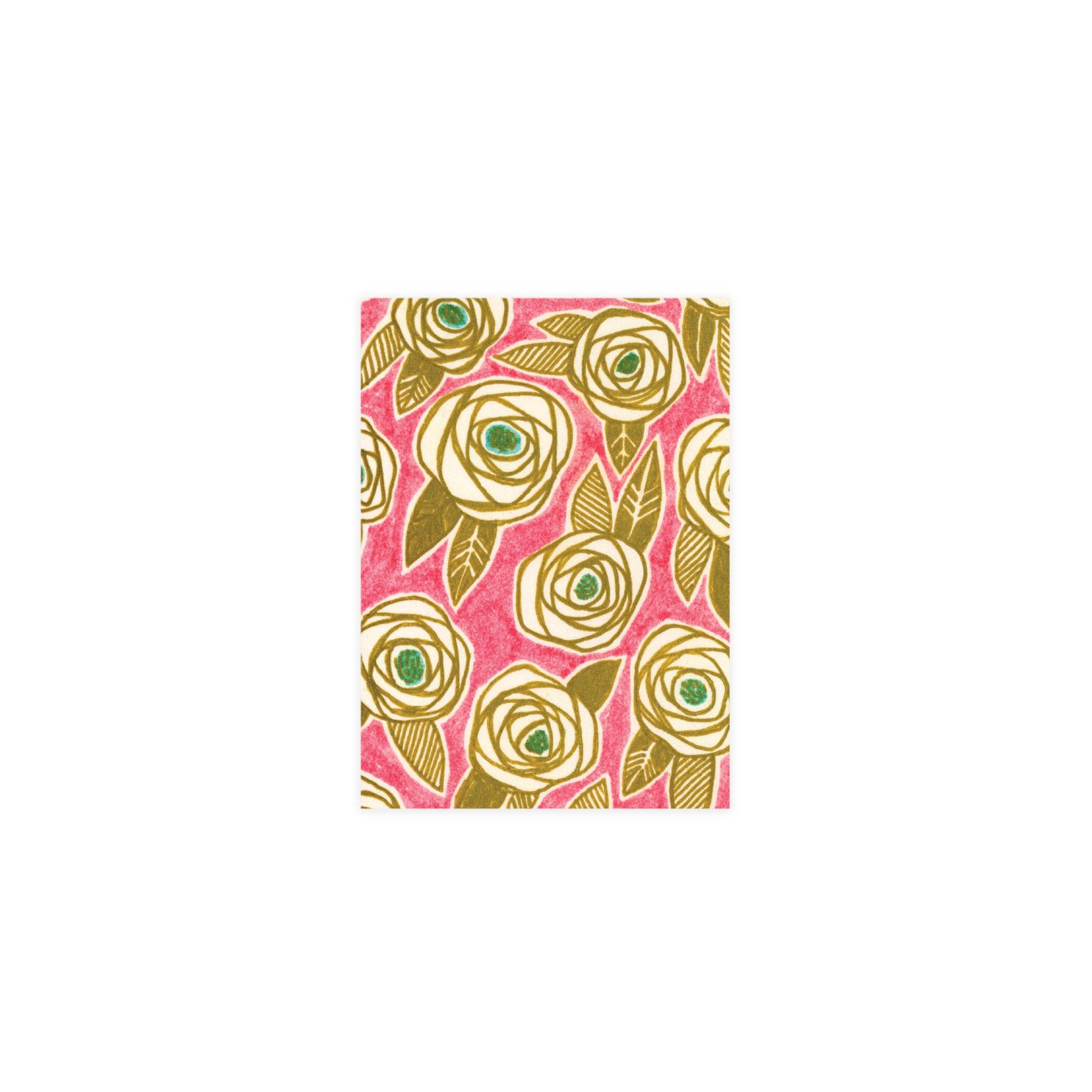 Gold Roses on Pink / Boxed Note Cards
