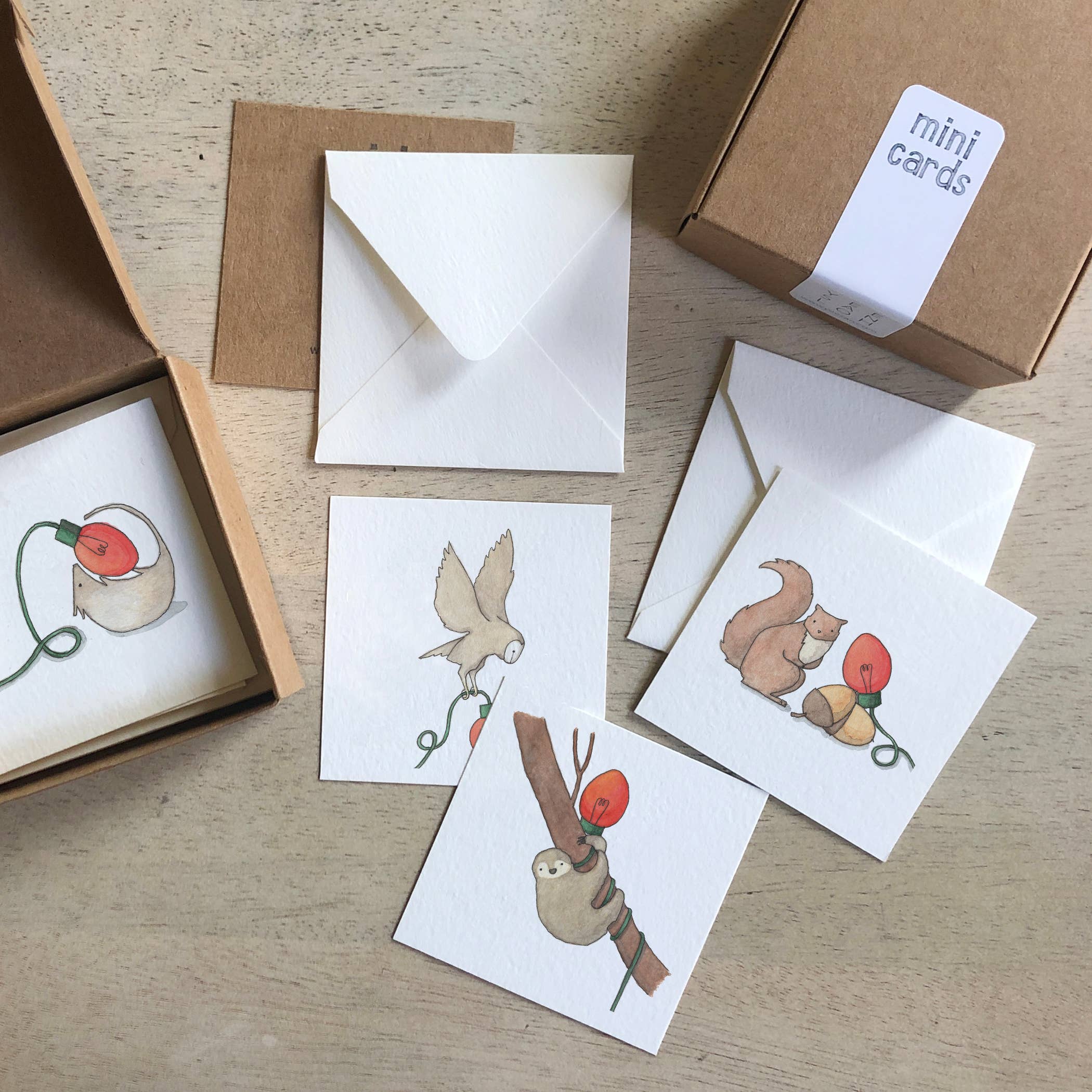 Mini Cards Set / Animals . Holiday