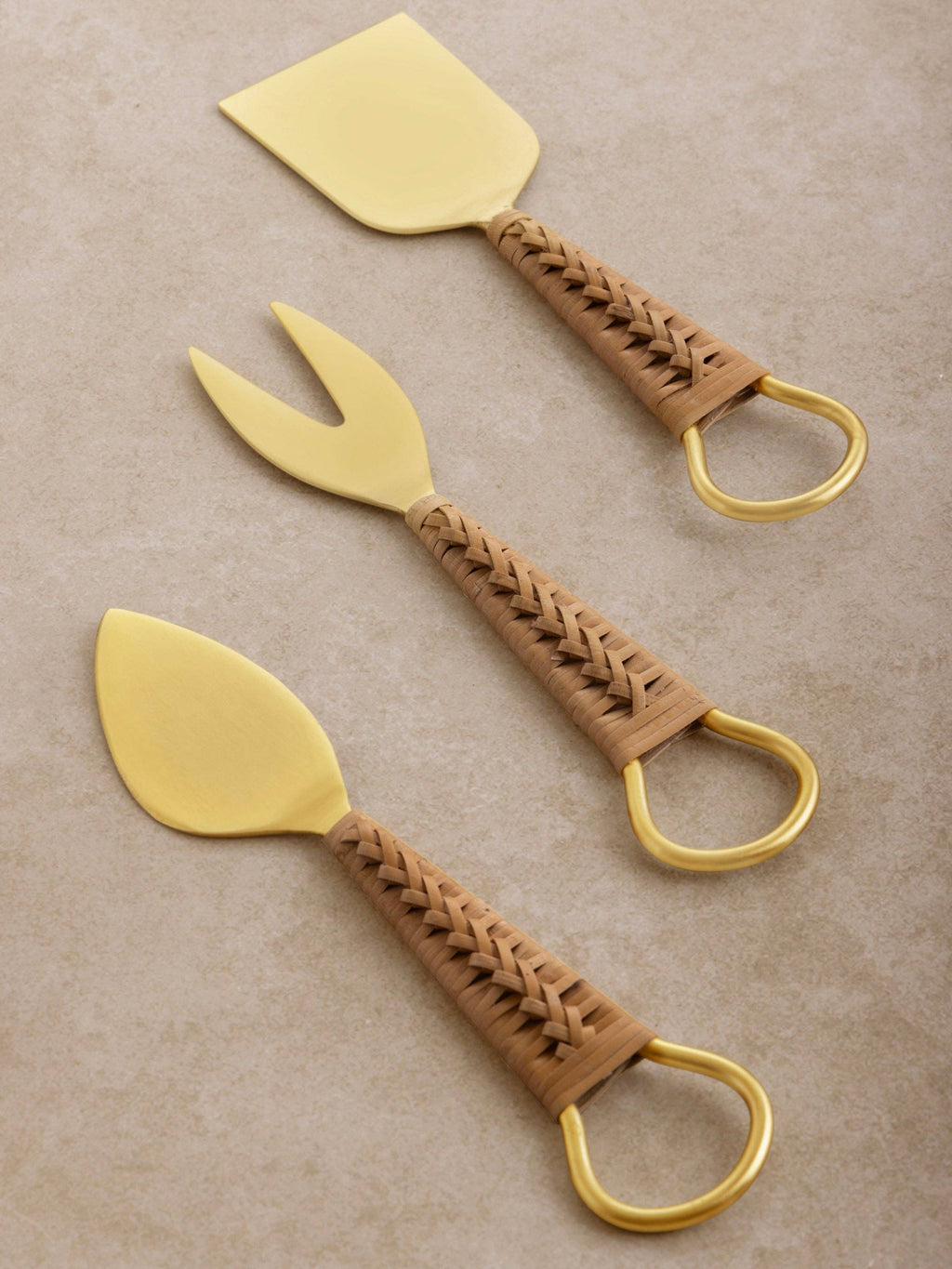 Helsinki Rattan Cheese Knives