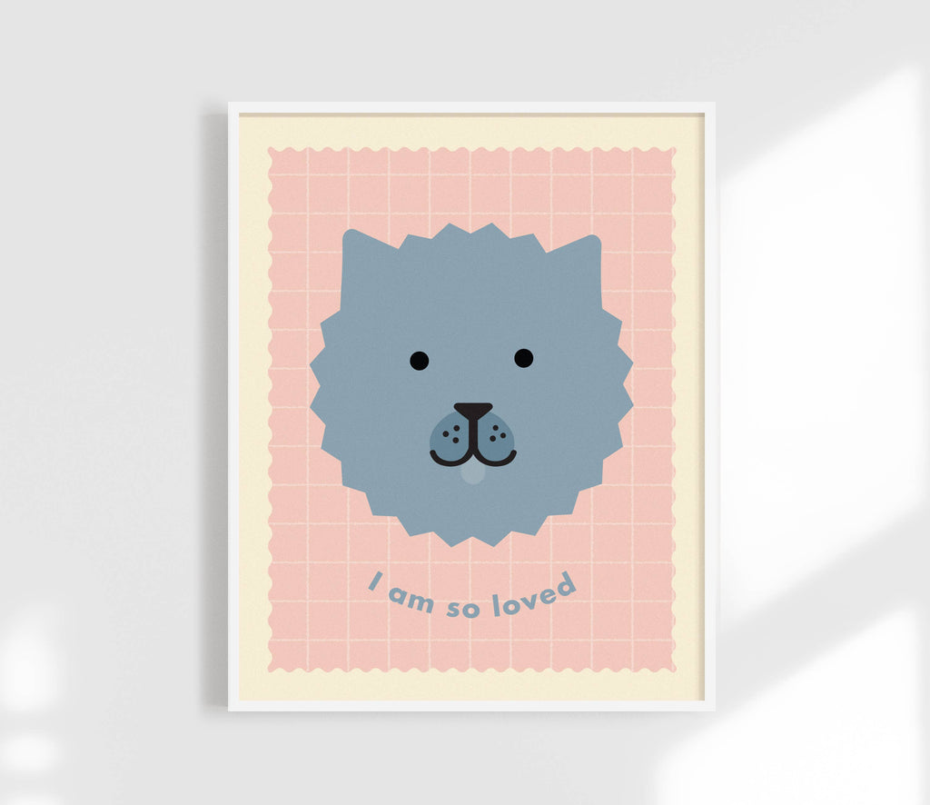 I Am So Loved Print - Cute Dog Affirmation Kids Print