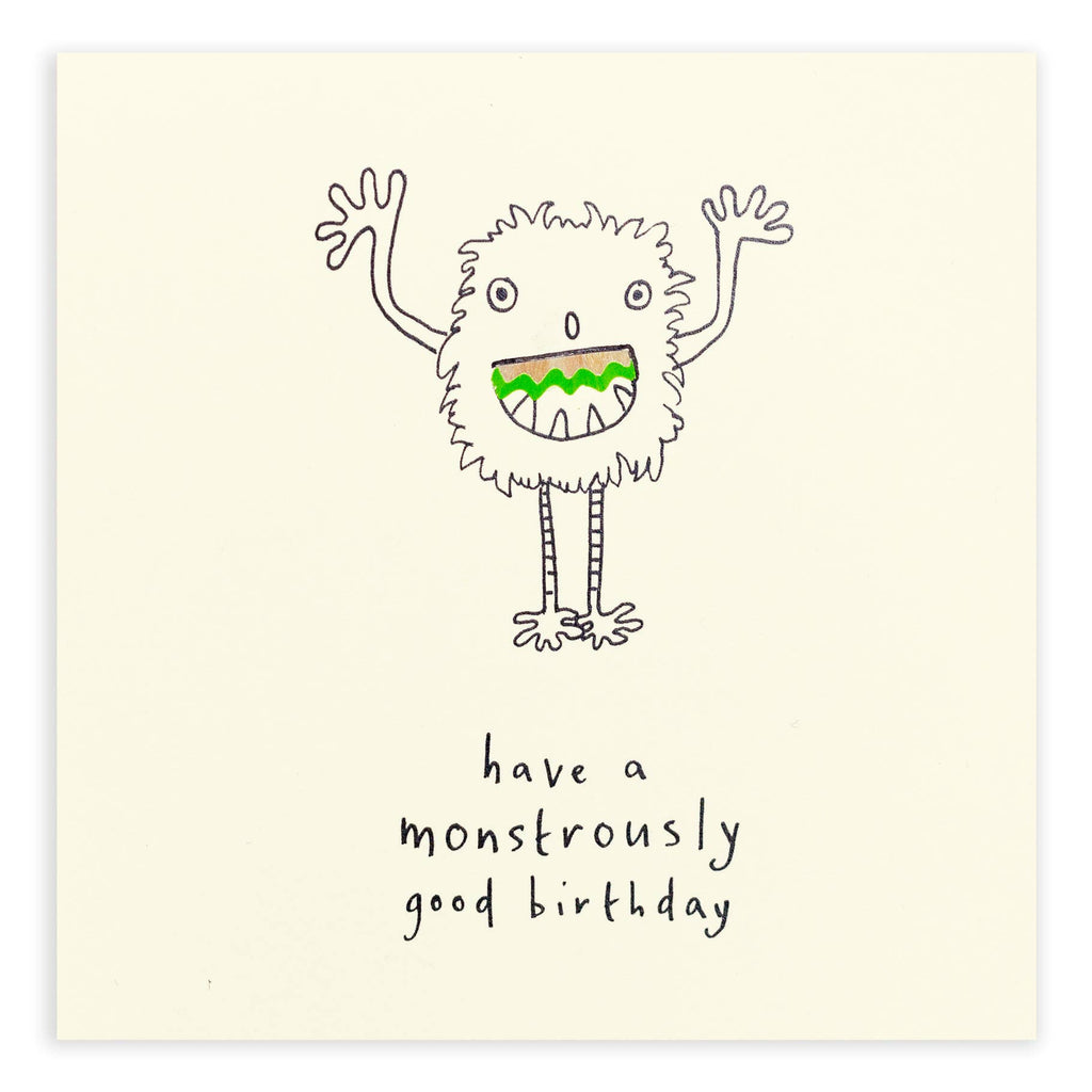 Birthday Monster Card – Handfinshed UK Real Pencil Shavings