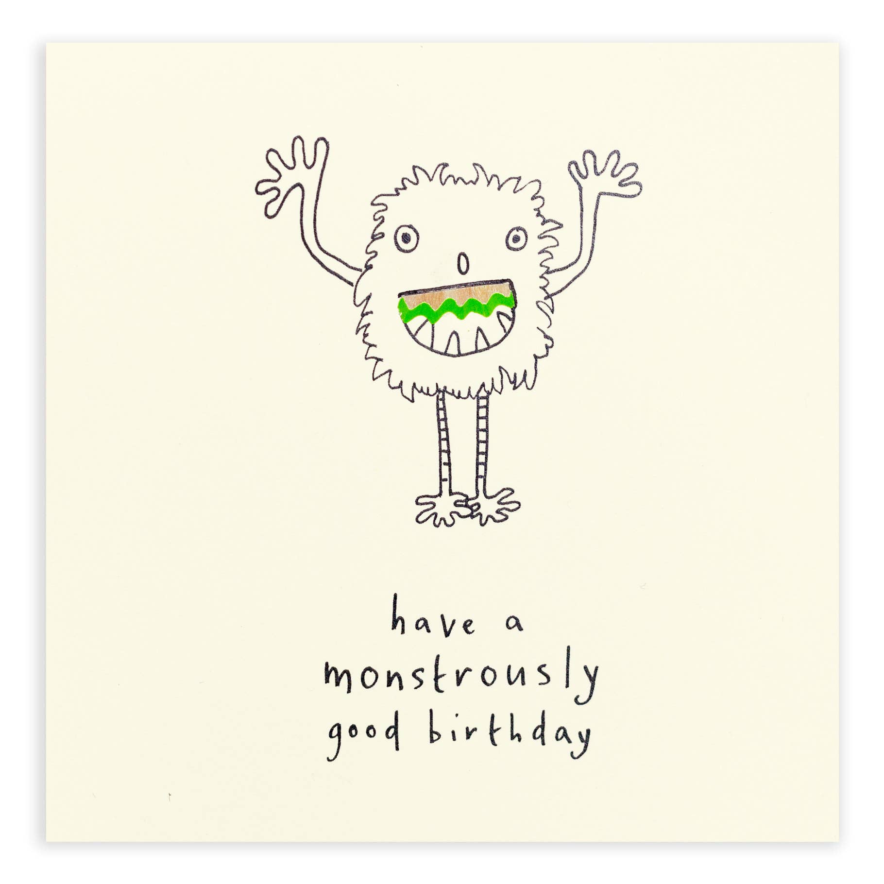 Birthday Monster Card – Handfinshed UK Real Pencil Shavings