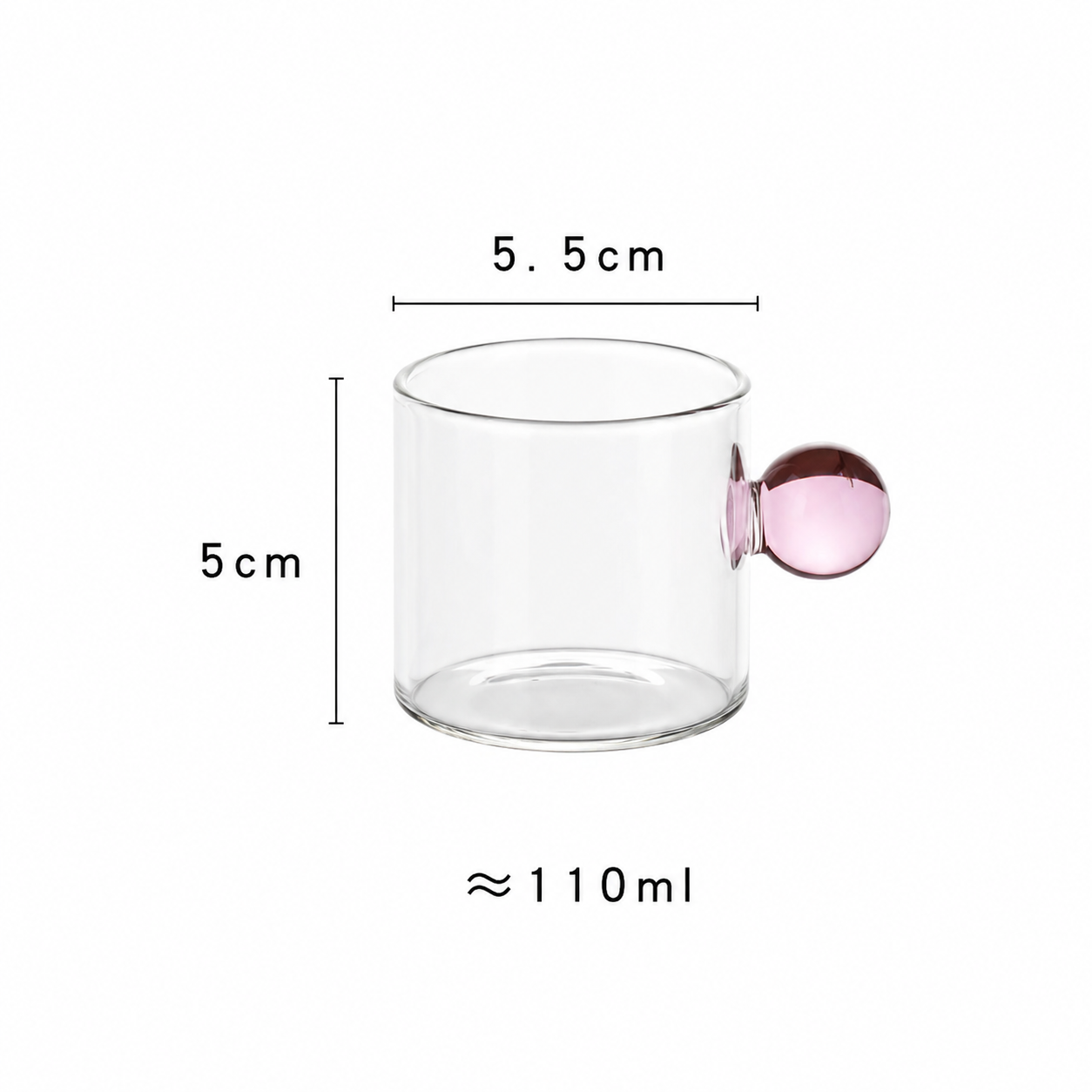 110ml Espresso Glass Cups | Ball Handle Coffee Cup