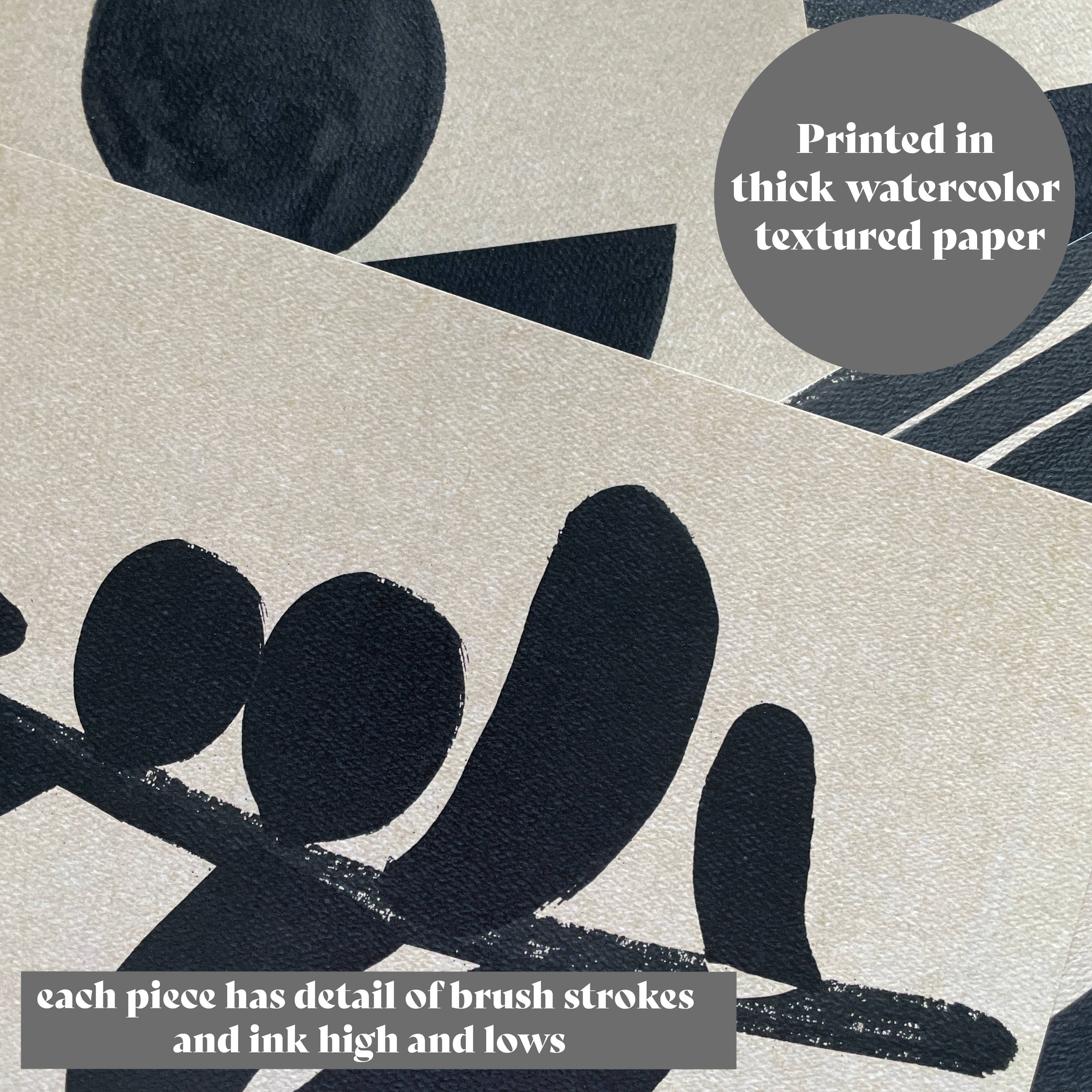 Black & Beige Modern Abstract Art Print "The River"