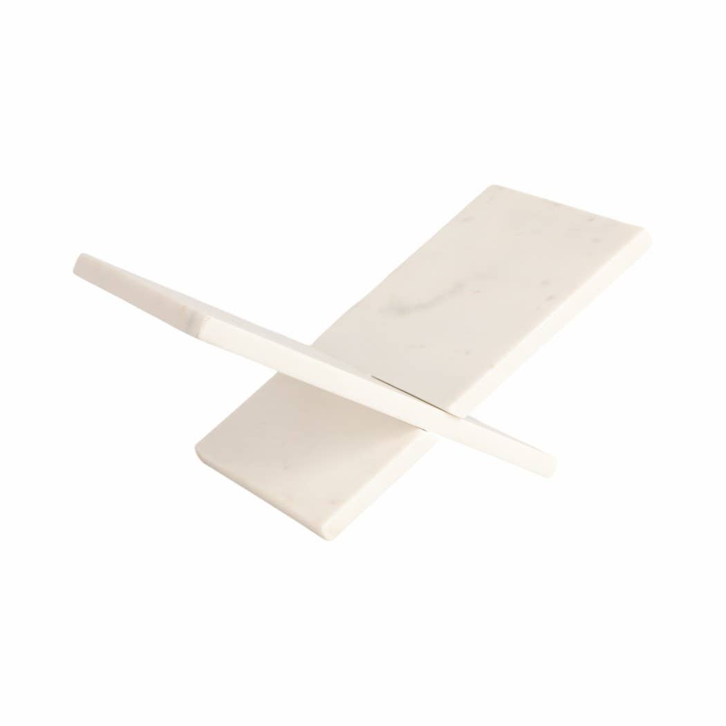 Bookstand - White Marble Decorative Sturdy And Chic, 14 in.