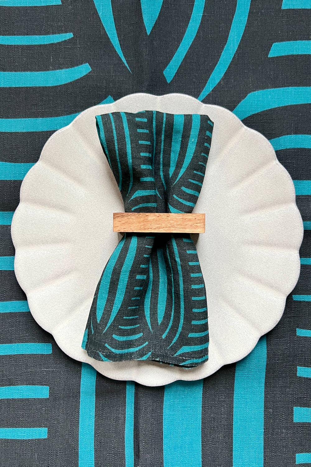 Summer Weave linen napkin, blue, SET OF 4