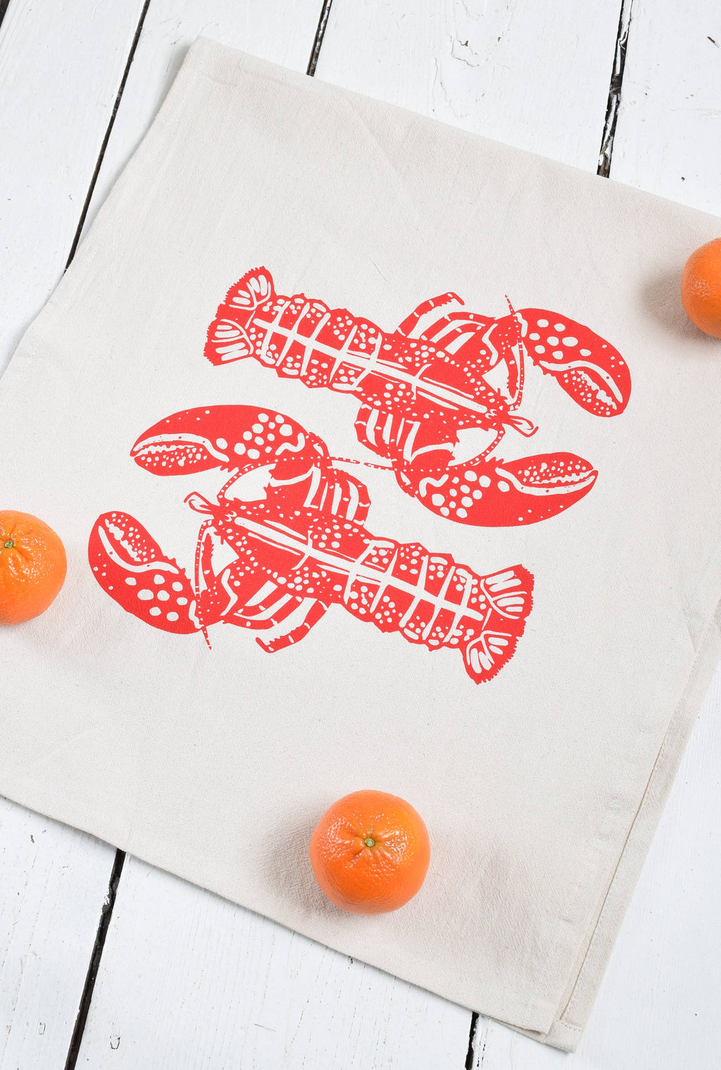 Double Lobster Tea Towel in Red - Nautical Gifts - Handmade