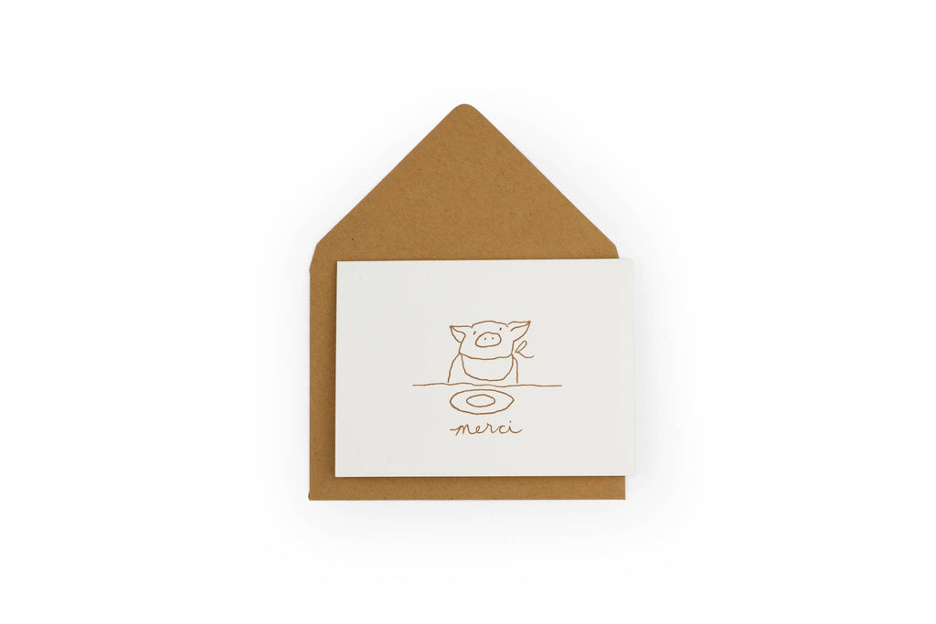 Merci pig notecard
