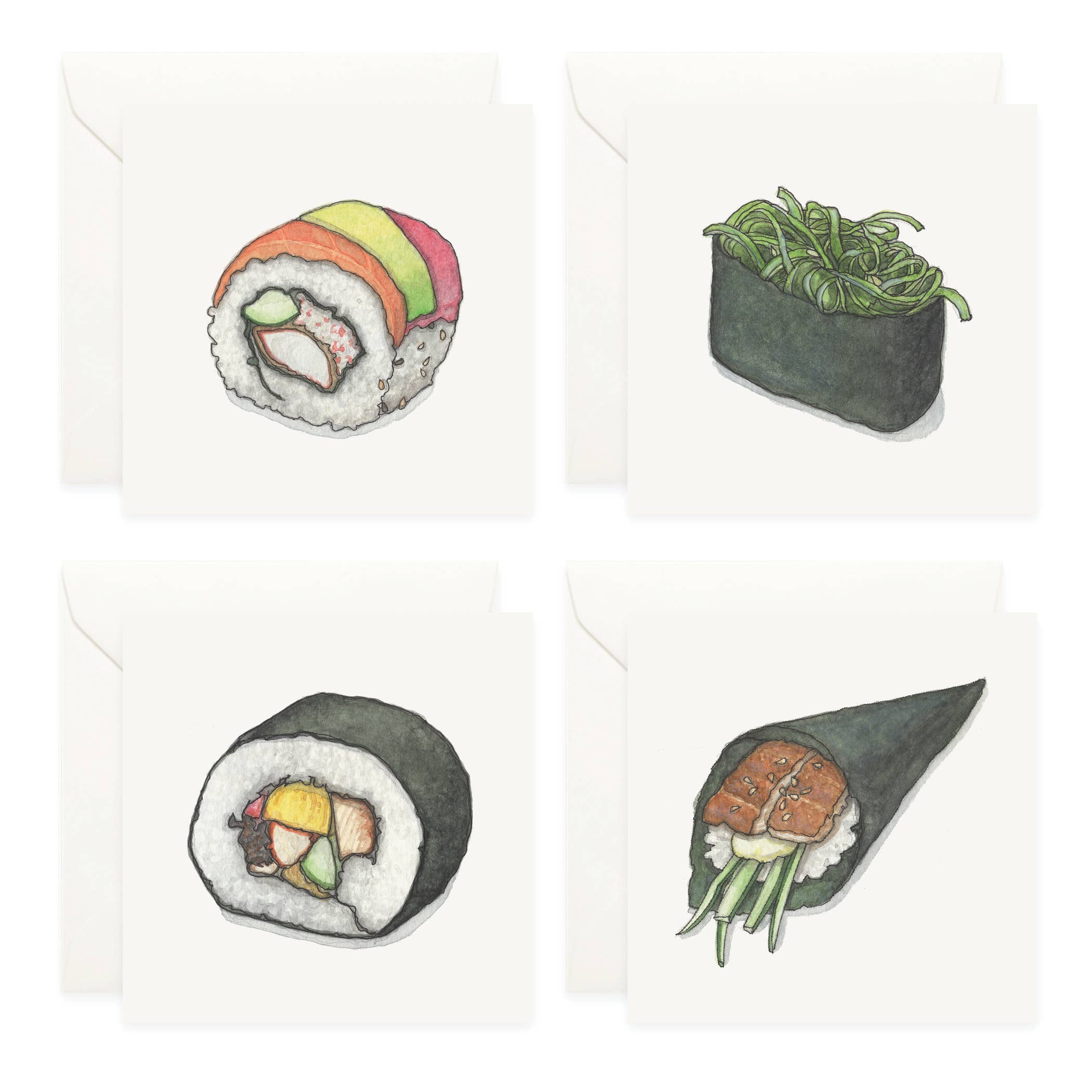 Mini Cards Set / Sushi . Maki