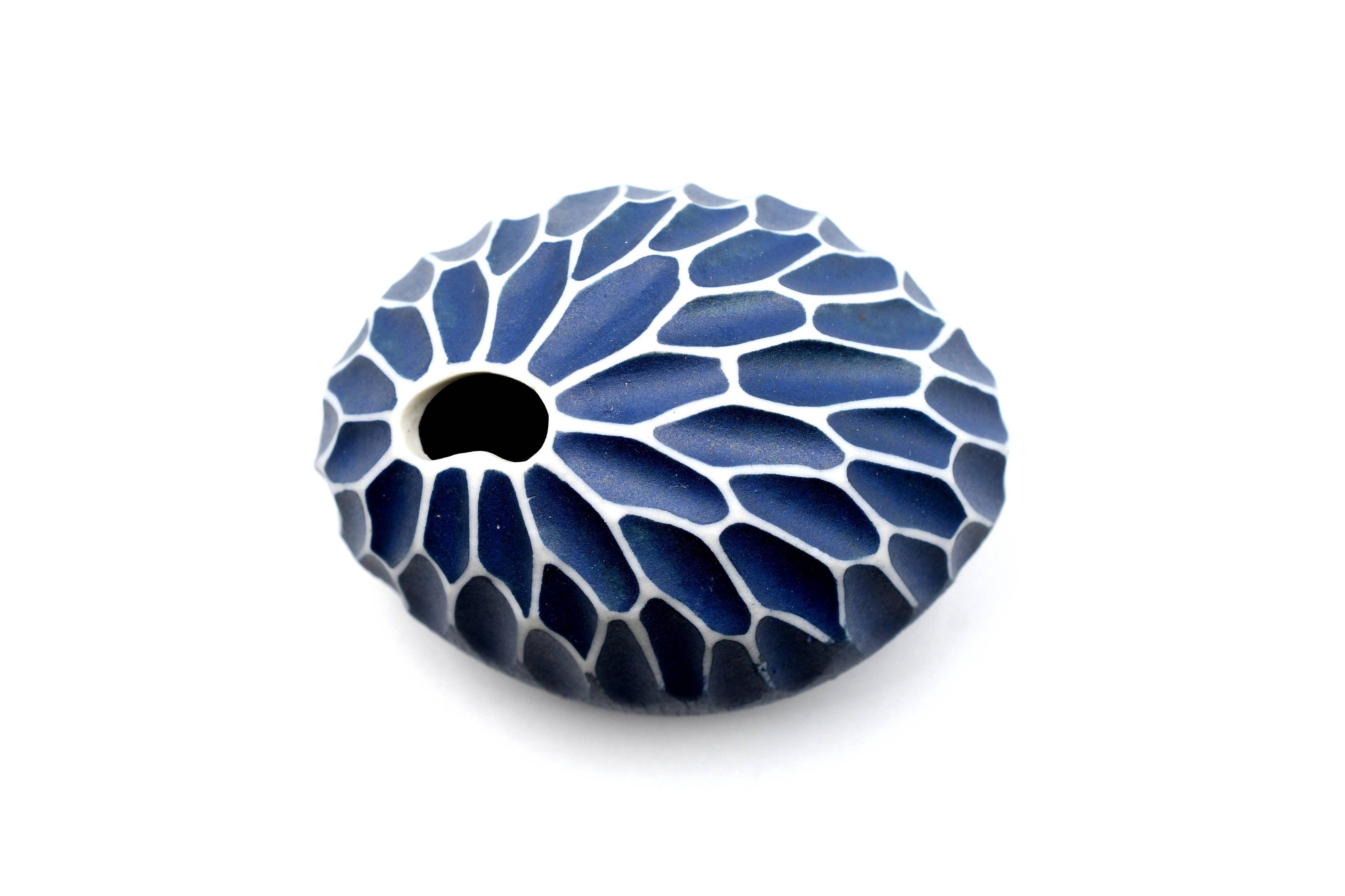 159W69BLUE PEBBLE MINI S-Handcrafted Porcelain Bud Vase