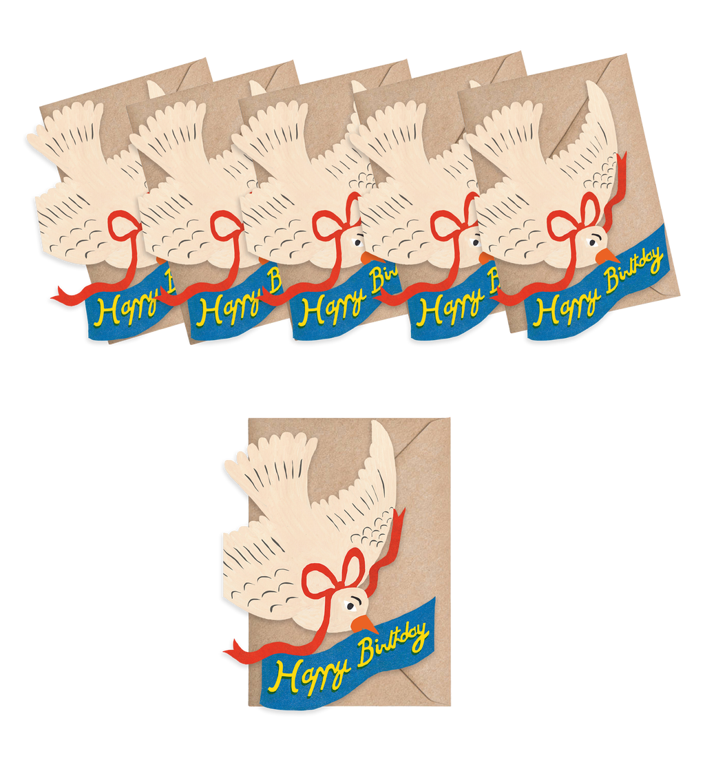 Happy Birthday Bird Mini Cards - Box of 6