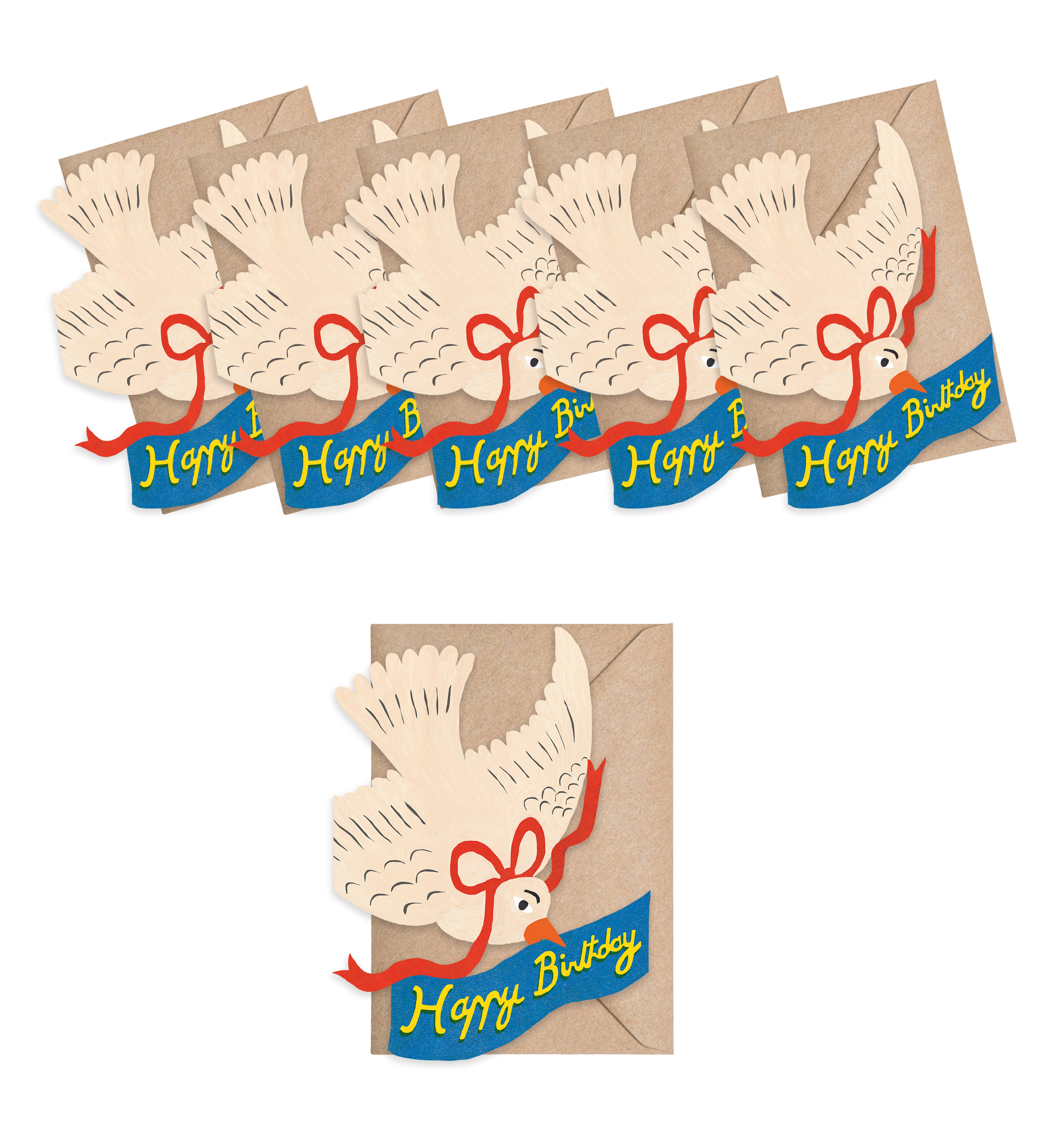 Happy Birthday Bird Mini Cards - Box of 6