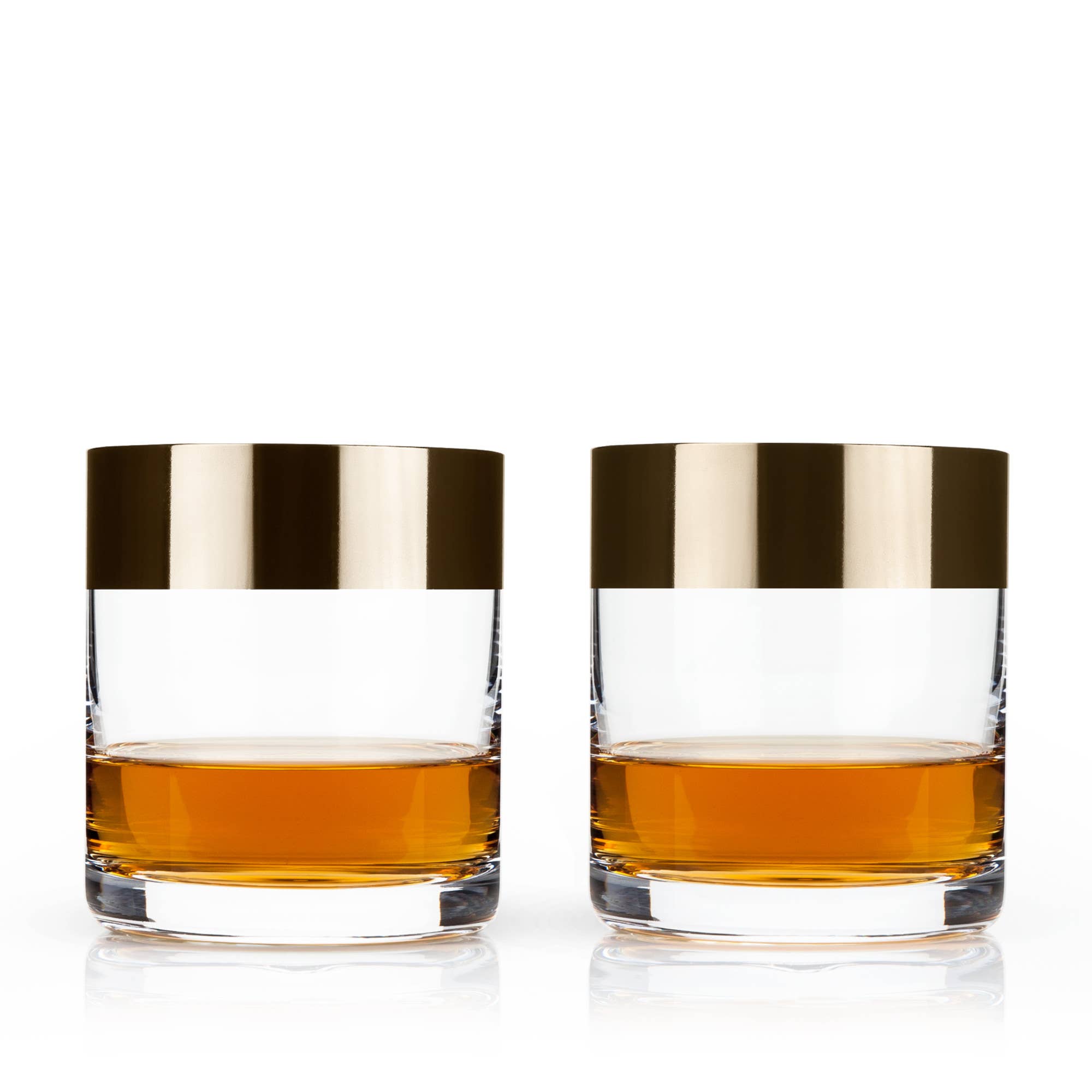 Irving™ Bronze Rimmed Crystal Lowball Tumblers Set of 2