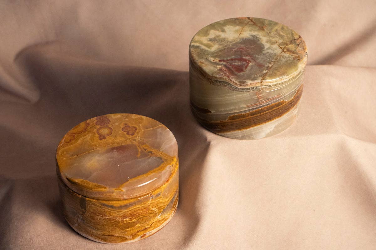 Small Trinket Box - Onyx Multi Green