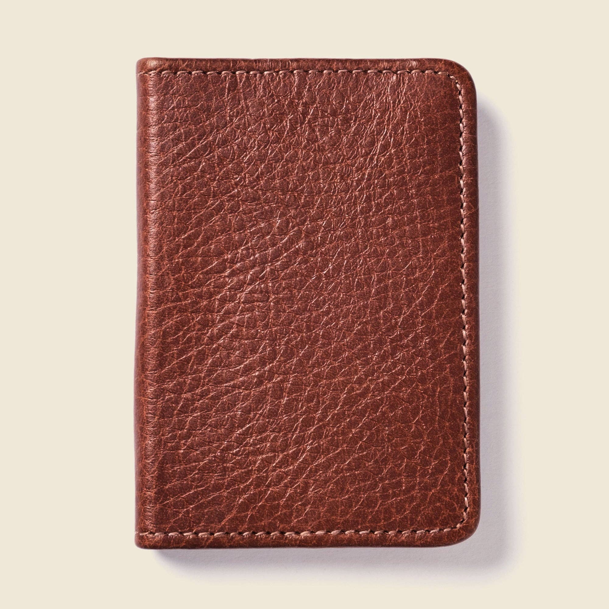 Leather Compact Bifold Wallet for Men - Chocolate