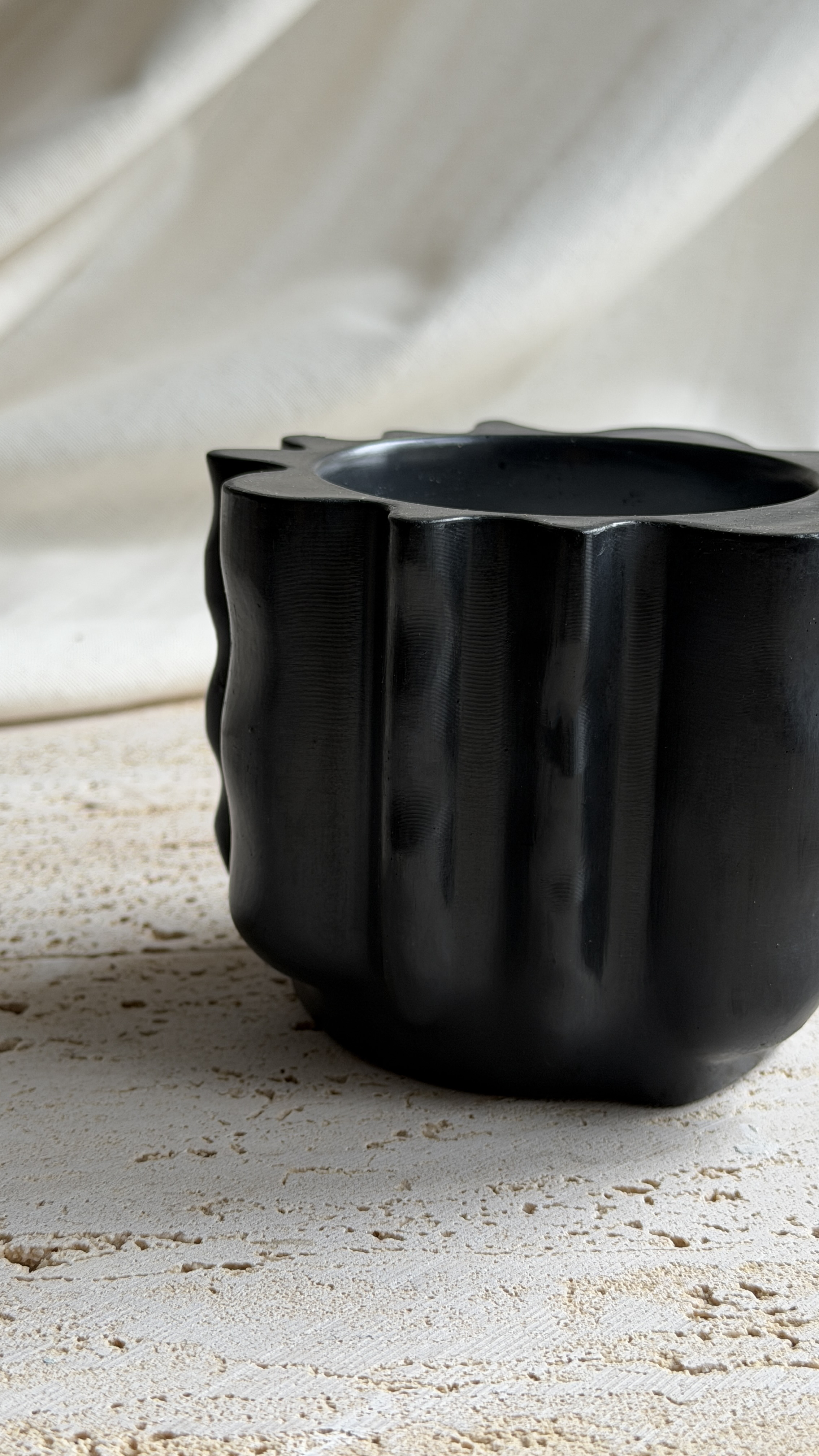 FICUS no. 2 - coconut wax candle in hand cast concrete jar