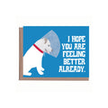 Dog With Cone Get Well Greeting Card