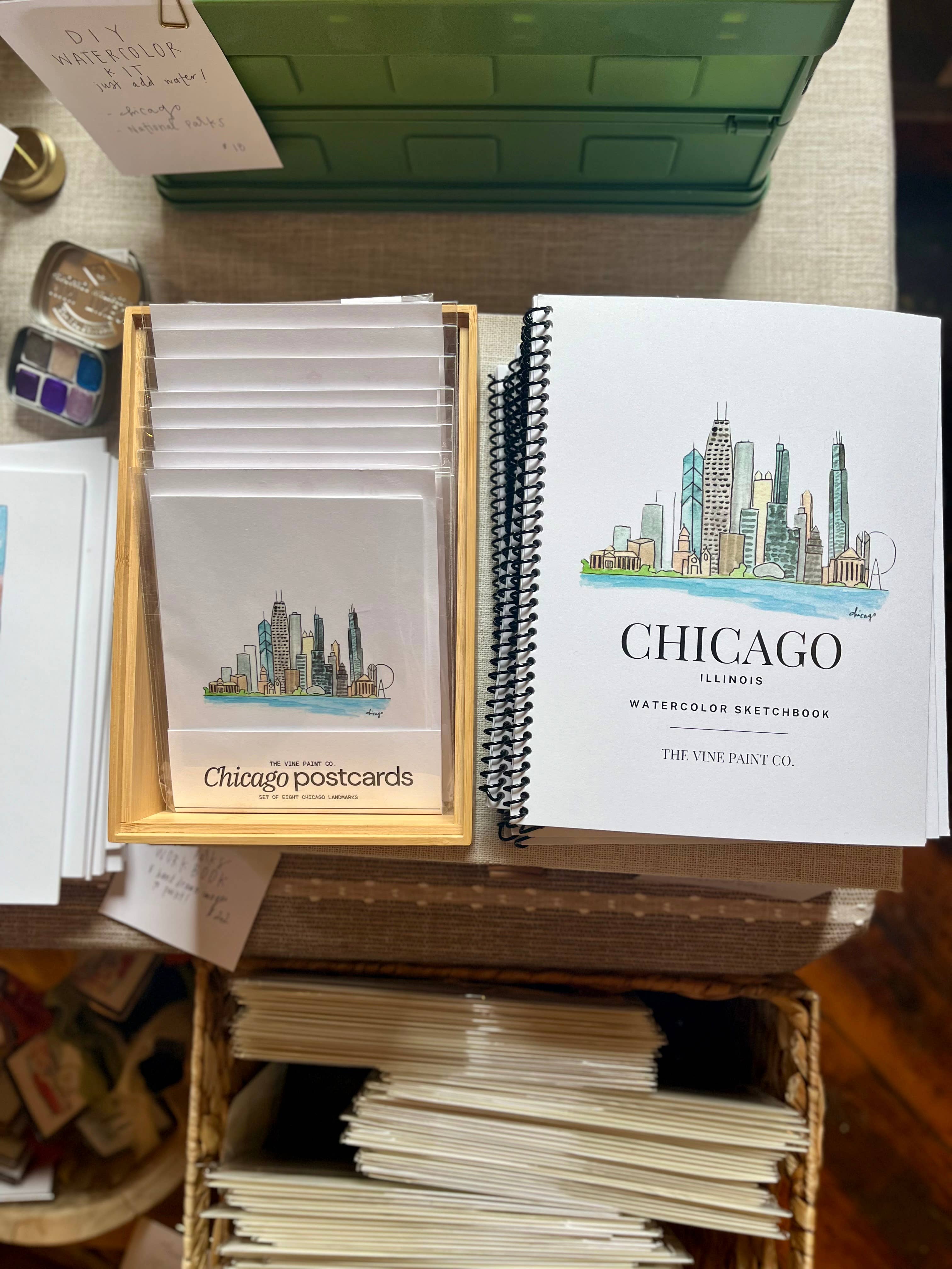 Chicago Watercolor Postcard pack