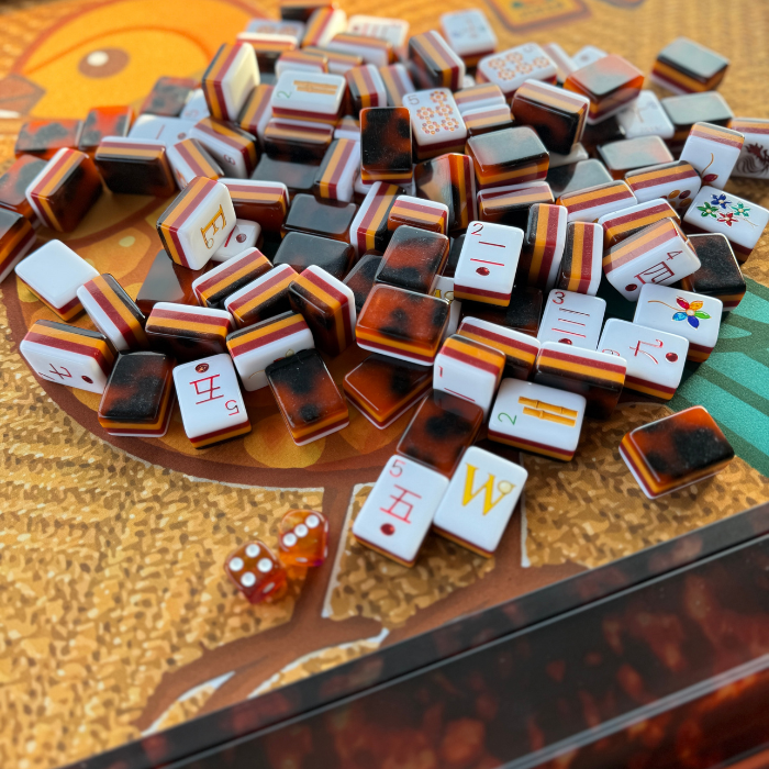 Tortoise Shell Mahjong Rack & Pusher Set – Mahjong Accessory