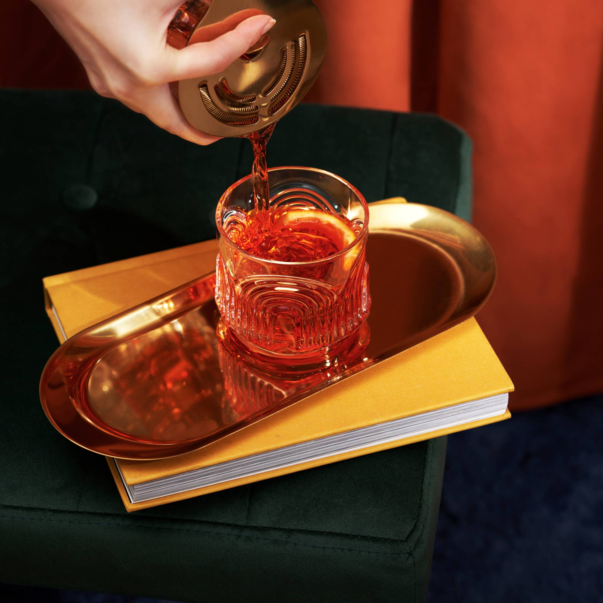Deco Beau Crystal Lowball Tumblers Set of 2