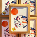 Nippon Cat with Yellow Butterfly / Boxed Note Cards