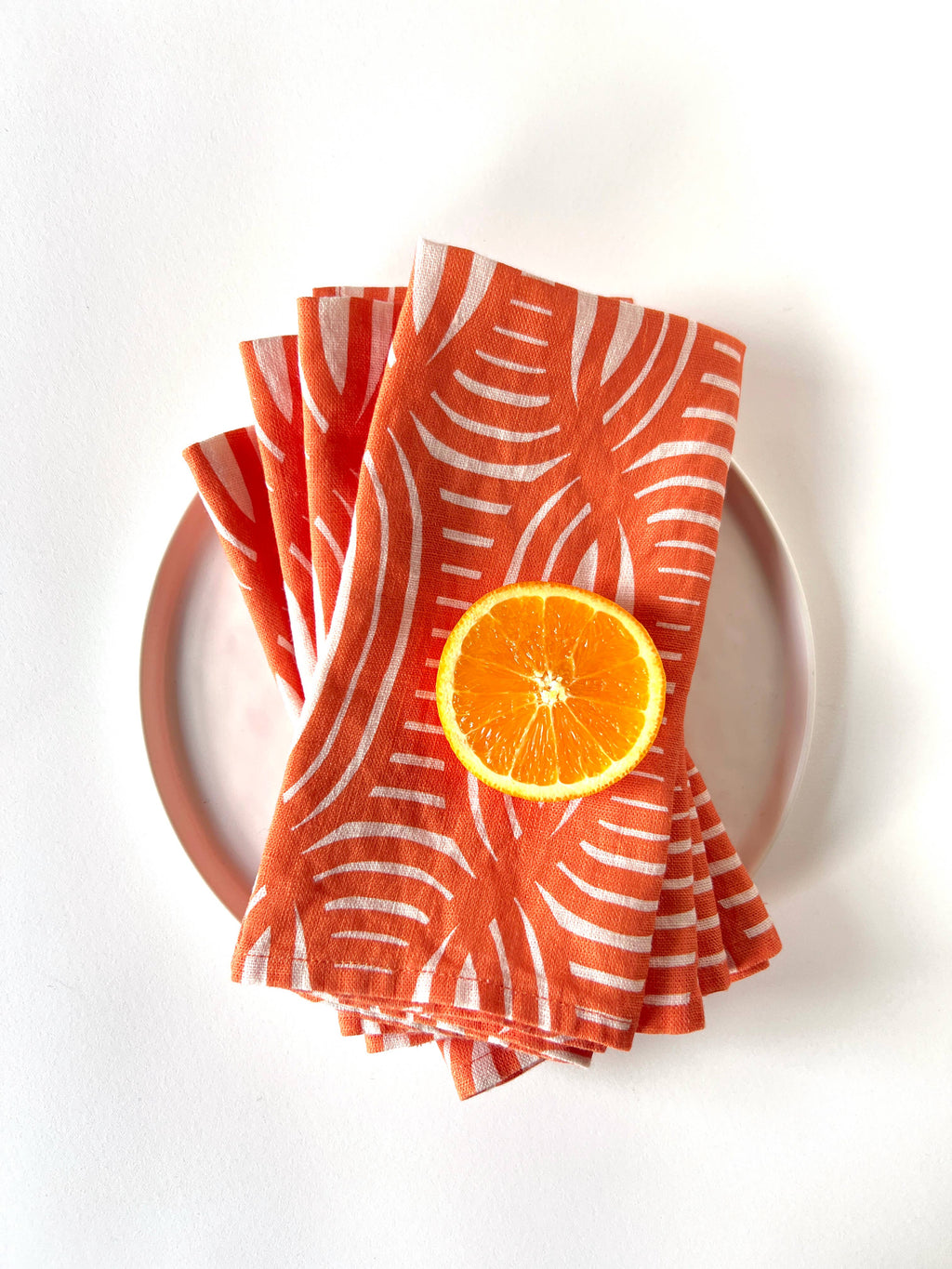 Summer Weave linen napkin, coral, SET OF 4