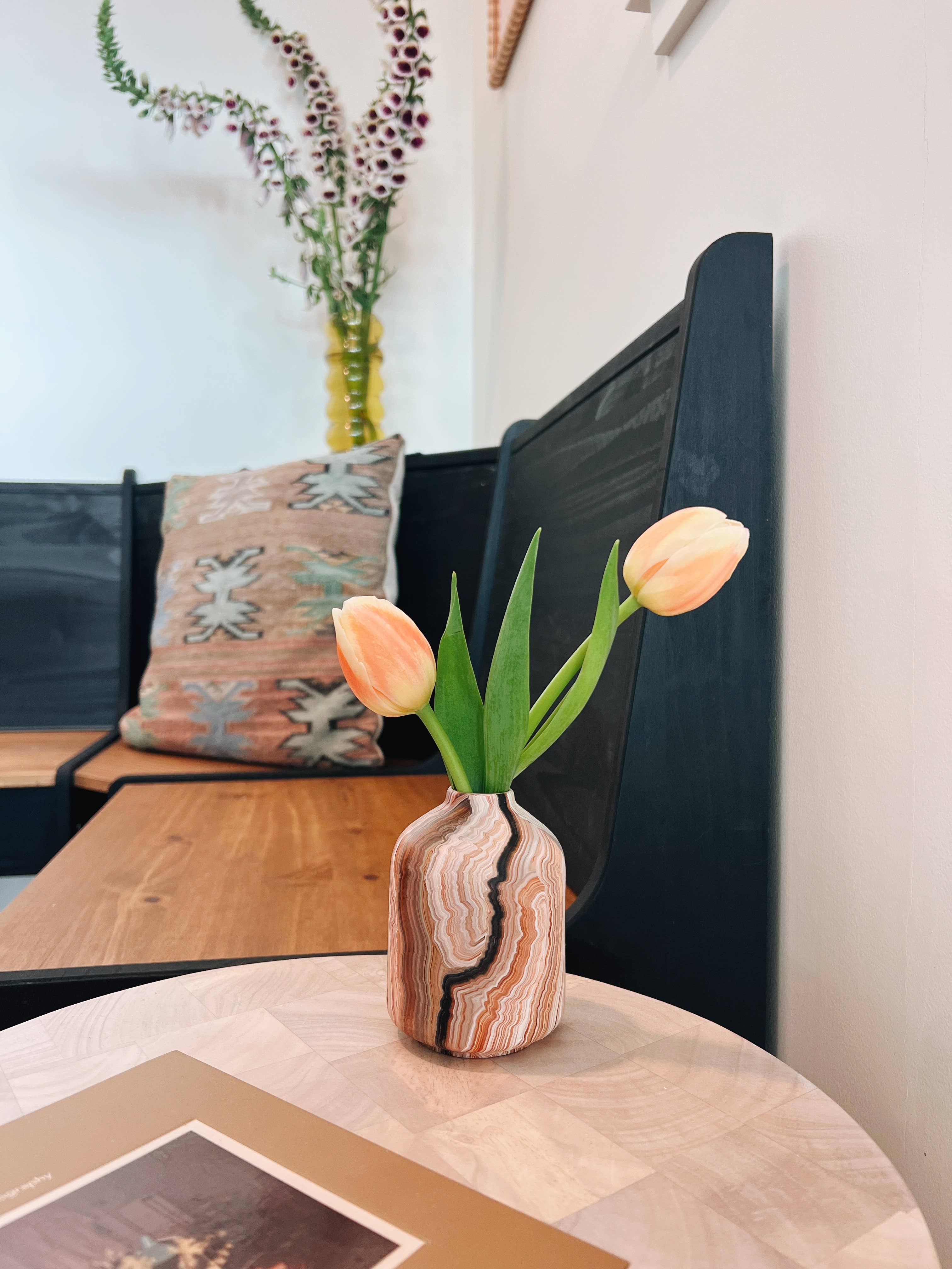 Hand Painted Marble Bud Vase