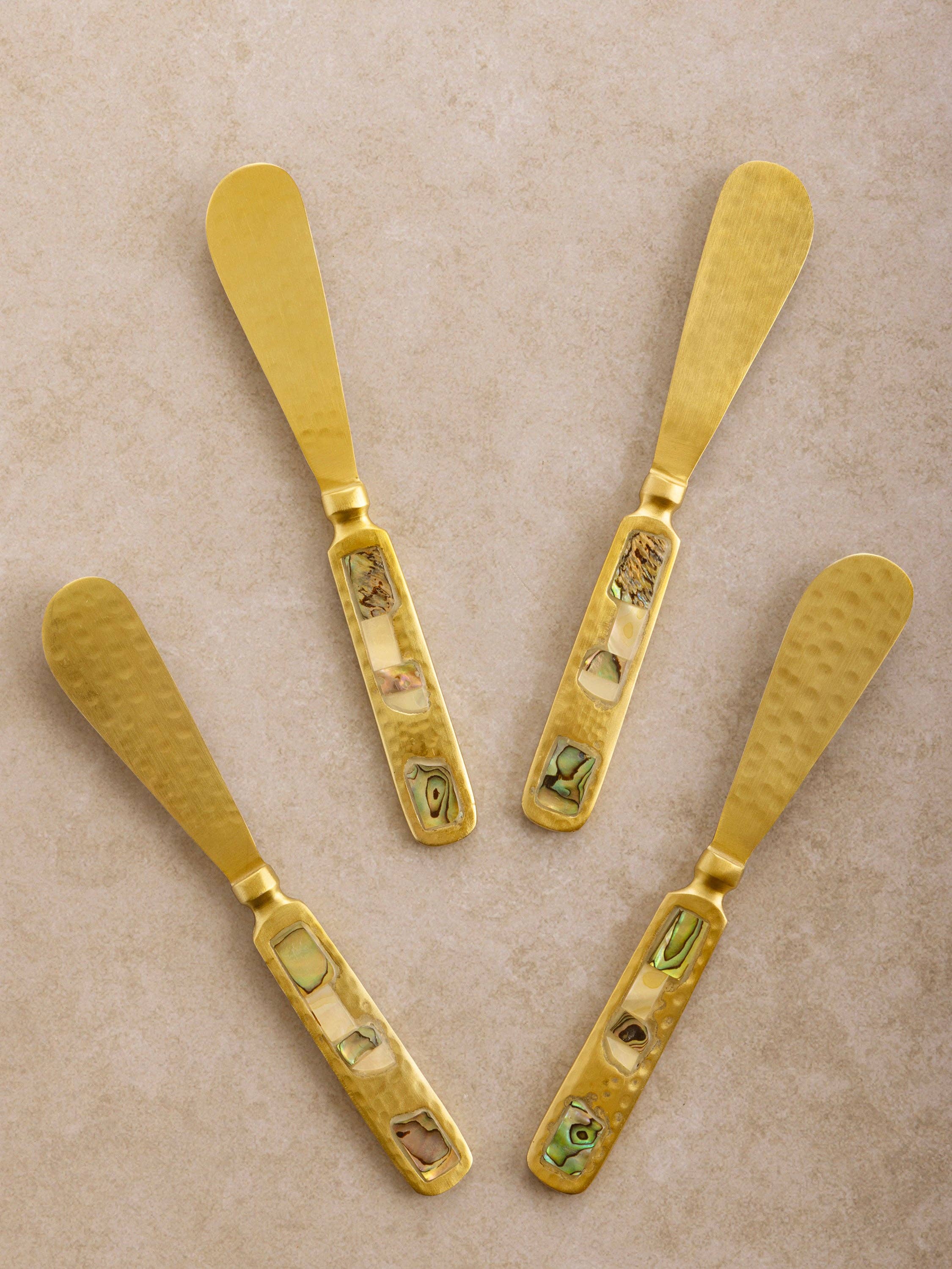 Sisley Pearl Inlay Butter Knives – Set of 4