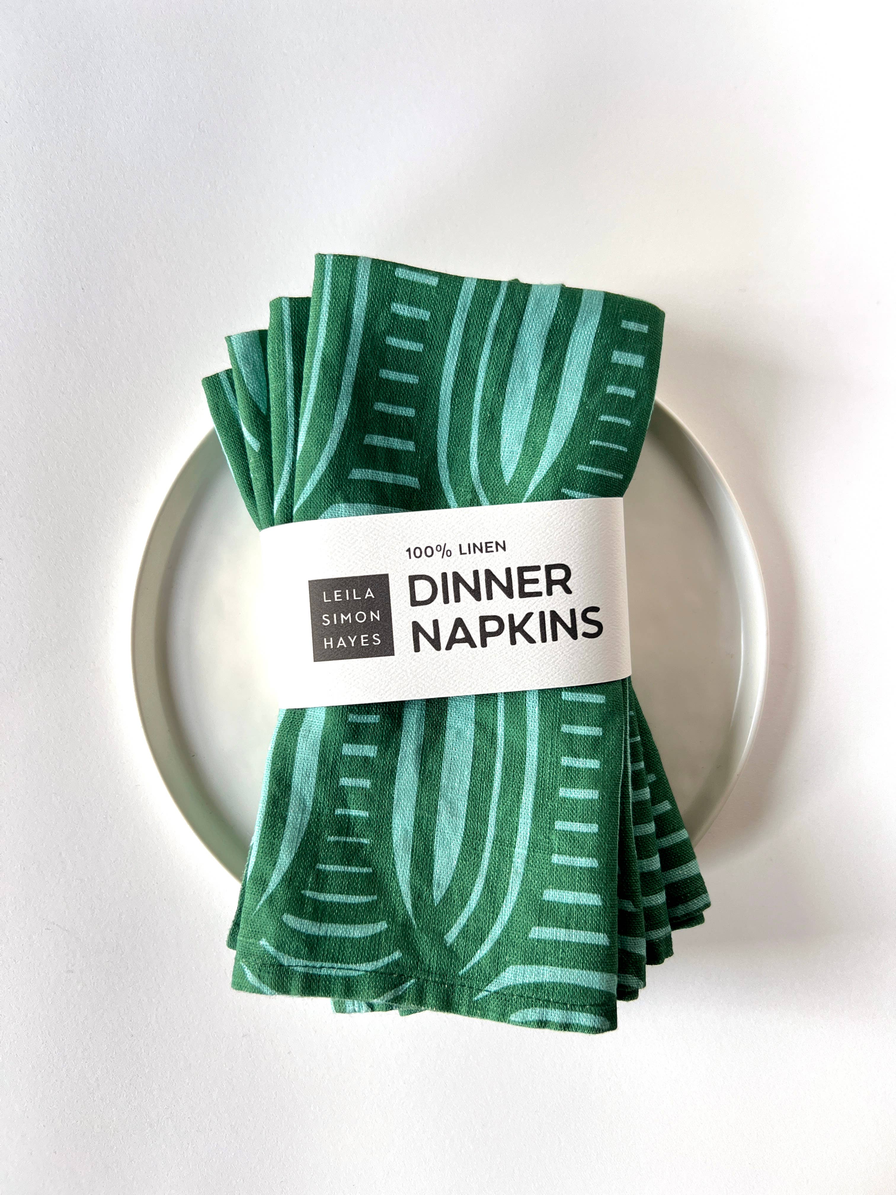 Summer Weave linen napkin, green, SET OF 4
