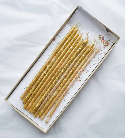 Birthday candles natural wax / Biodegradable glitter
