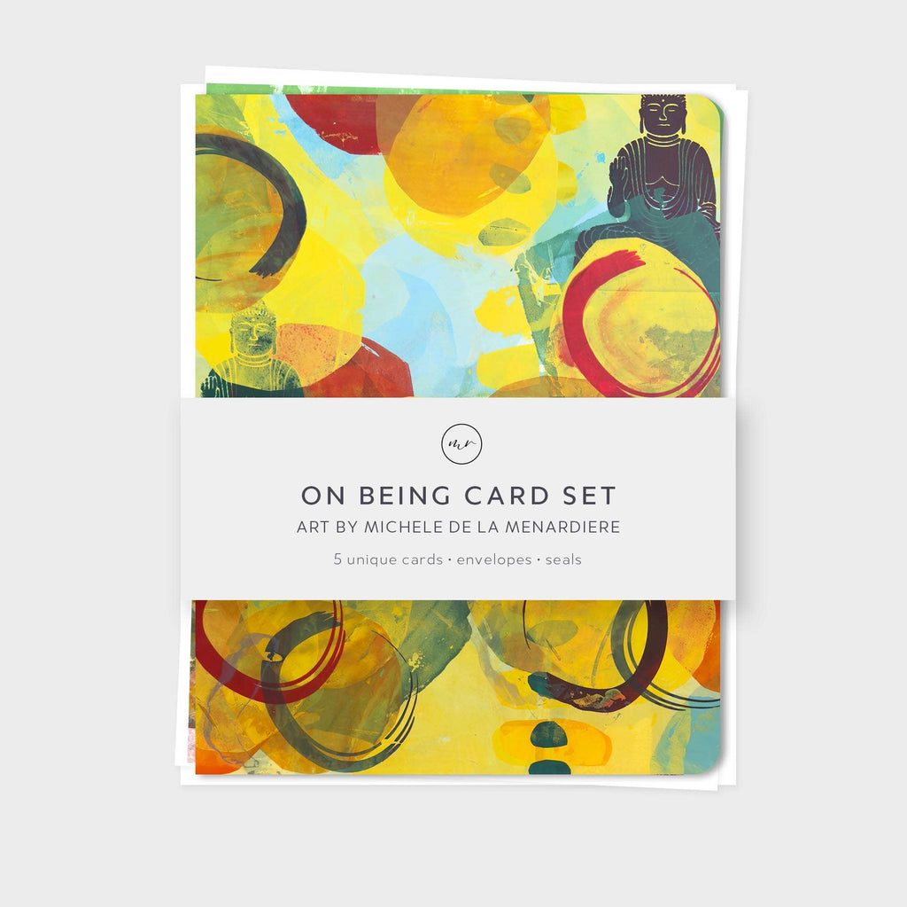 Elegant Meditative Art Card Set –On Being (5 Cards)