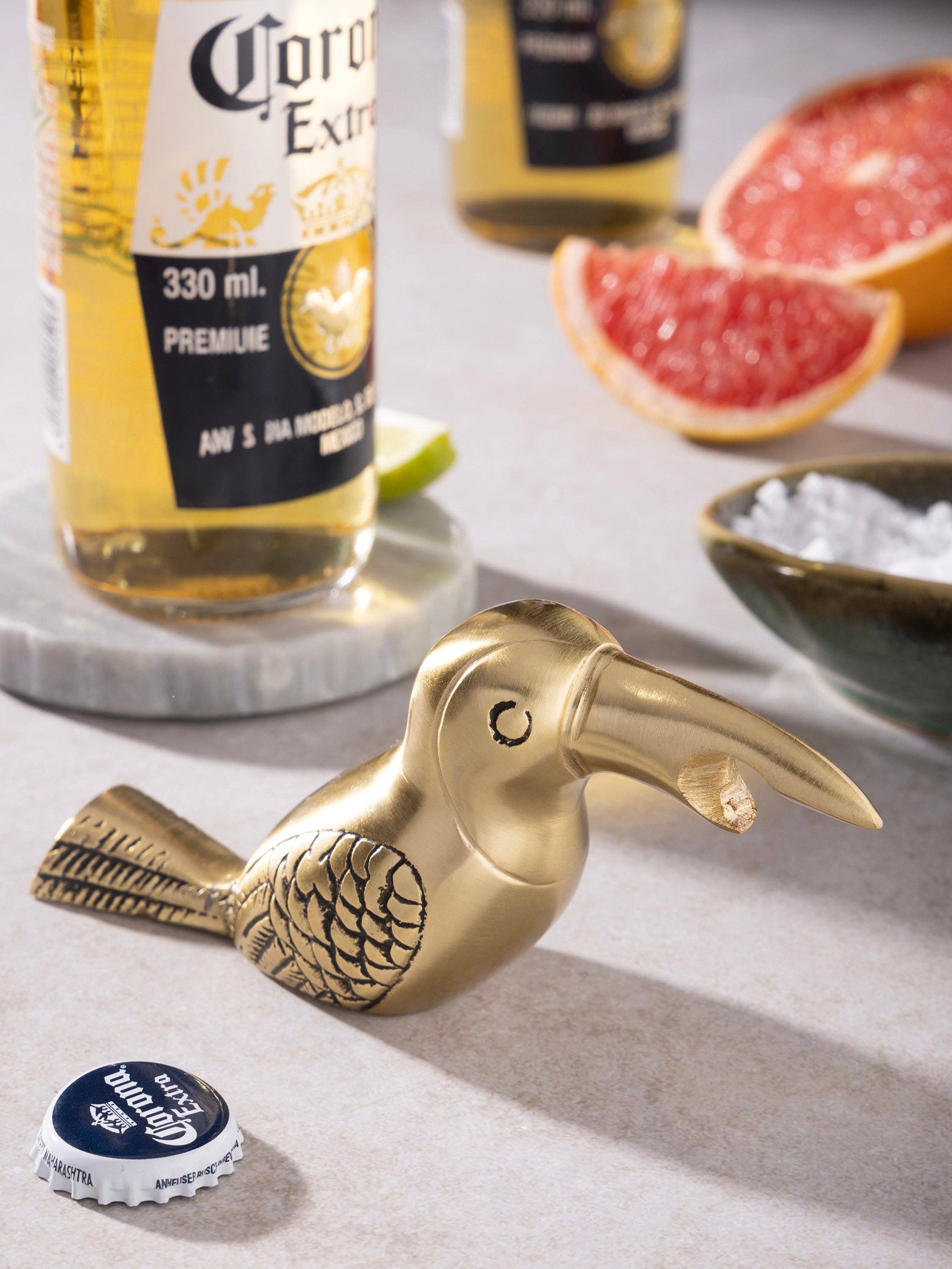 Goldie Bird Brass Bottle Opener