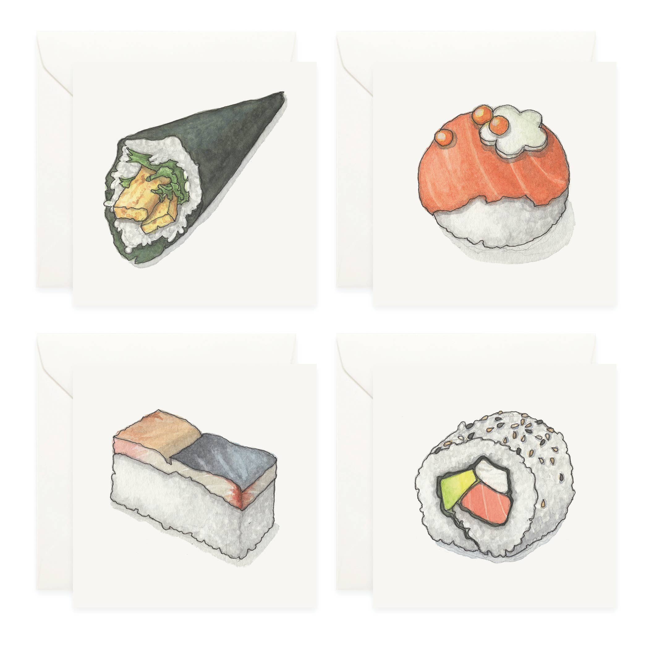 Mini Cards Set / Sushi . Maki