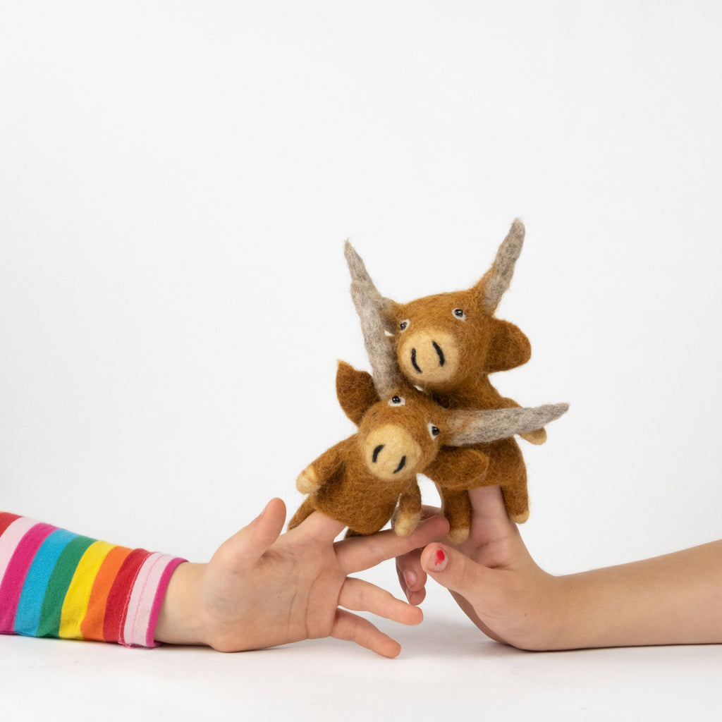 Finger Puppets - Sensory Play - Highland Cow