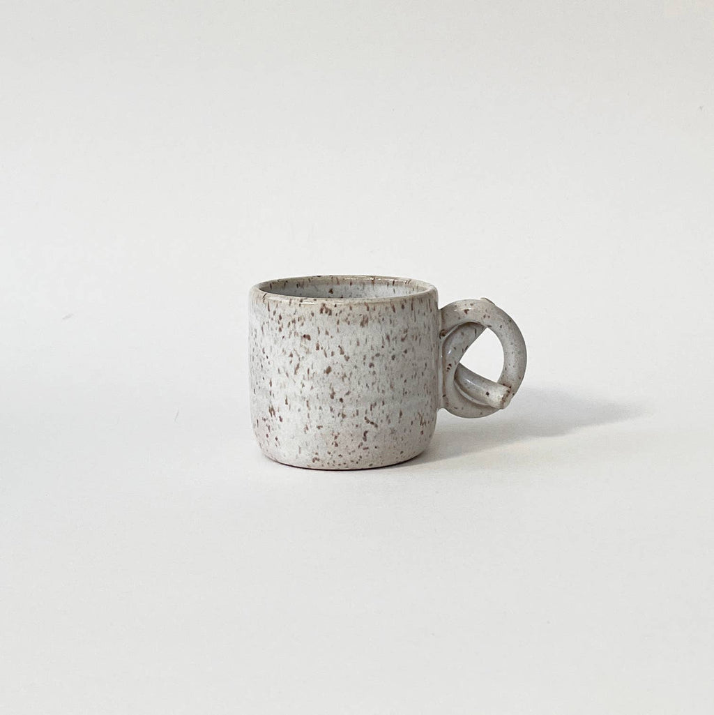 Handmade Ceramic Knot Handle Espresso Cup