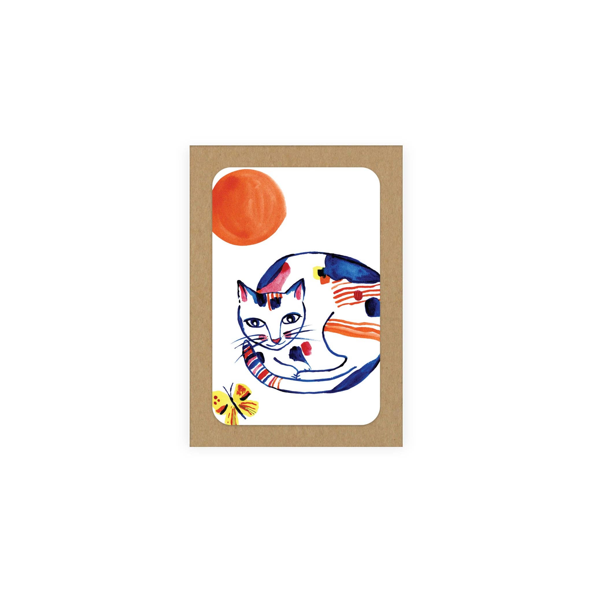 Nippon Cat with Yellow Butterfly / Boxed Note Cards