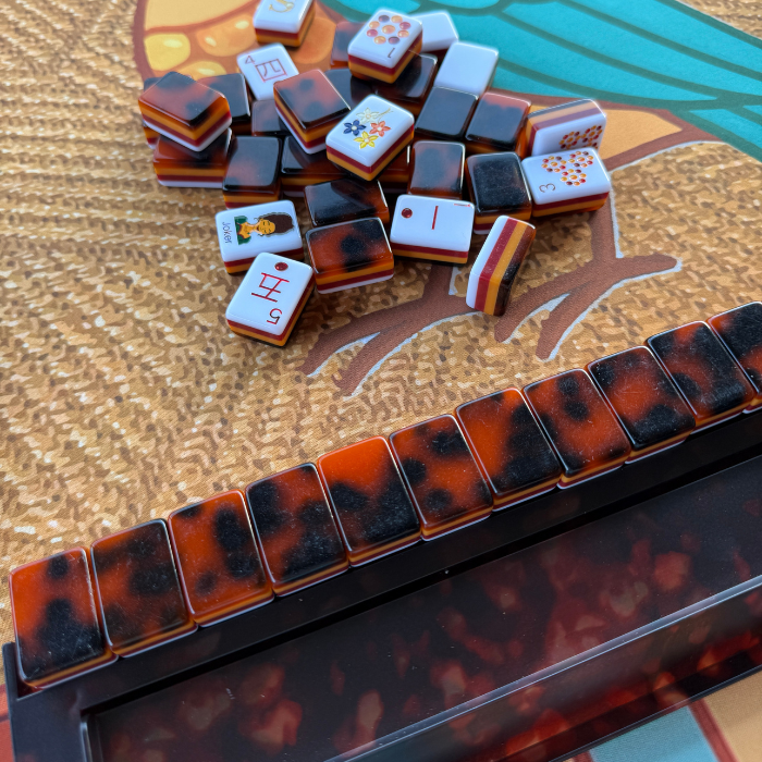 Tortoise Shell Mahjong Rack & Pusher Set – Mahjong Accessory