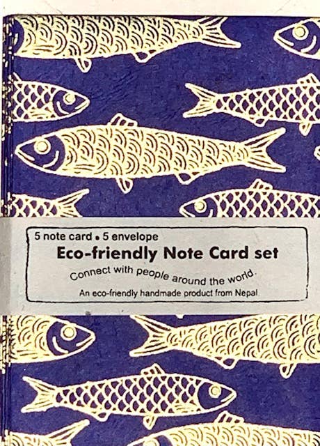 Stat A2 Fish blue cards, set of 5