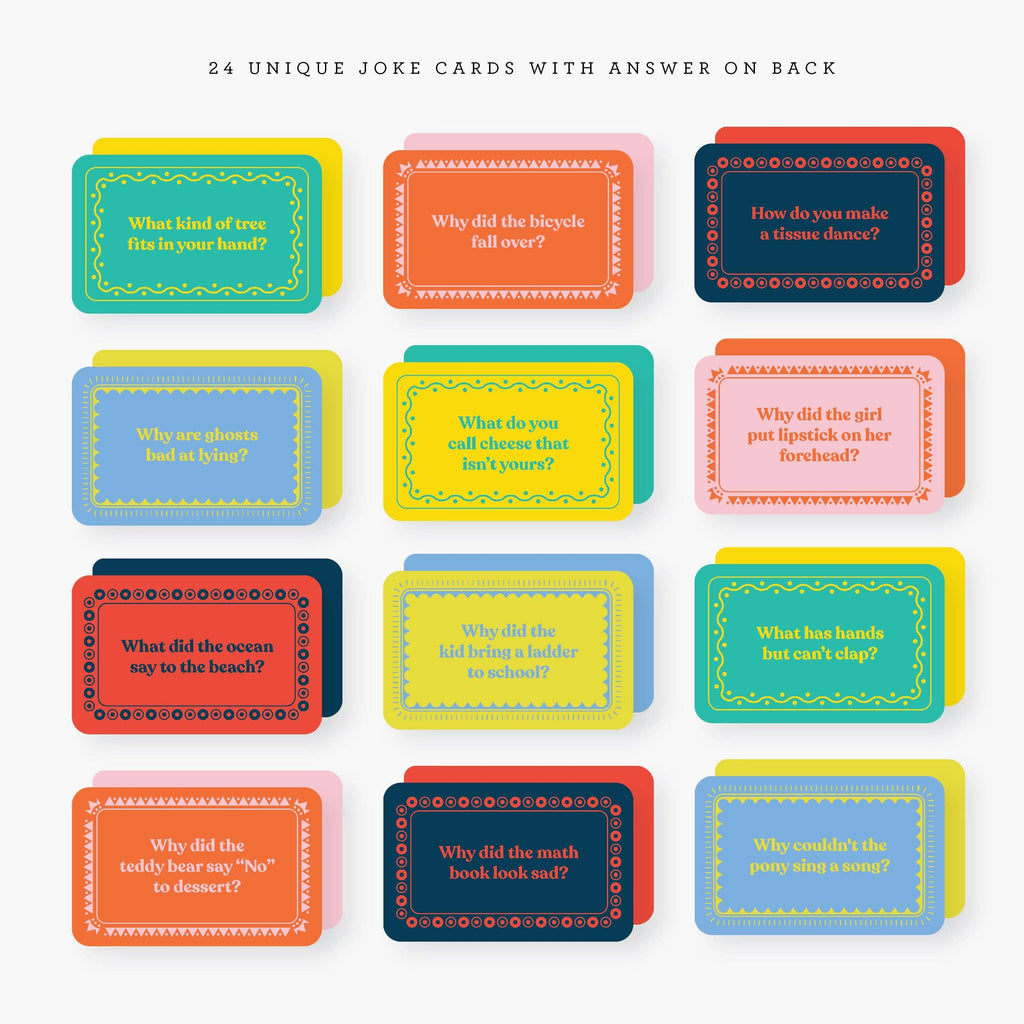 Lunchbox Jokes set of 24 notecards in metal tin