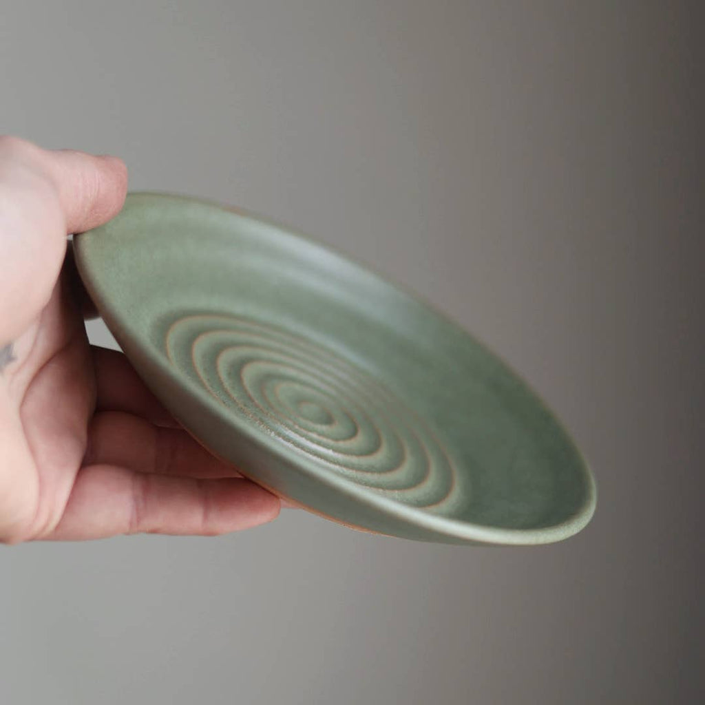 Garlic Grater Plate in Sage Green