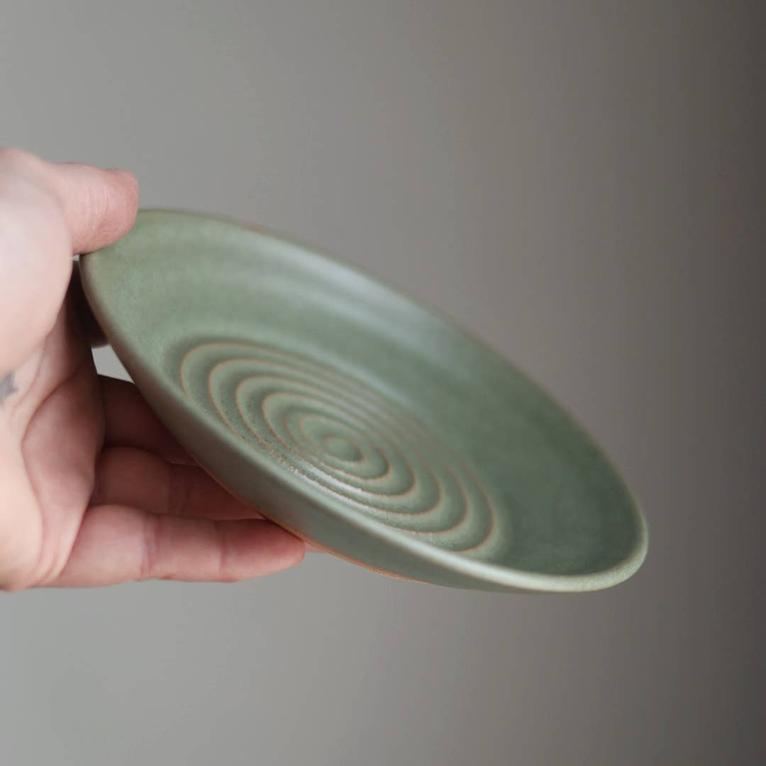 Garlic Grater Plate in Sage Green