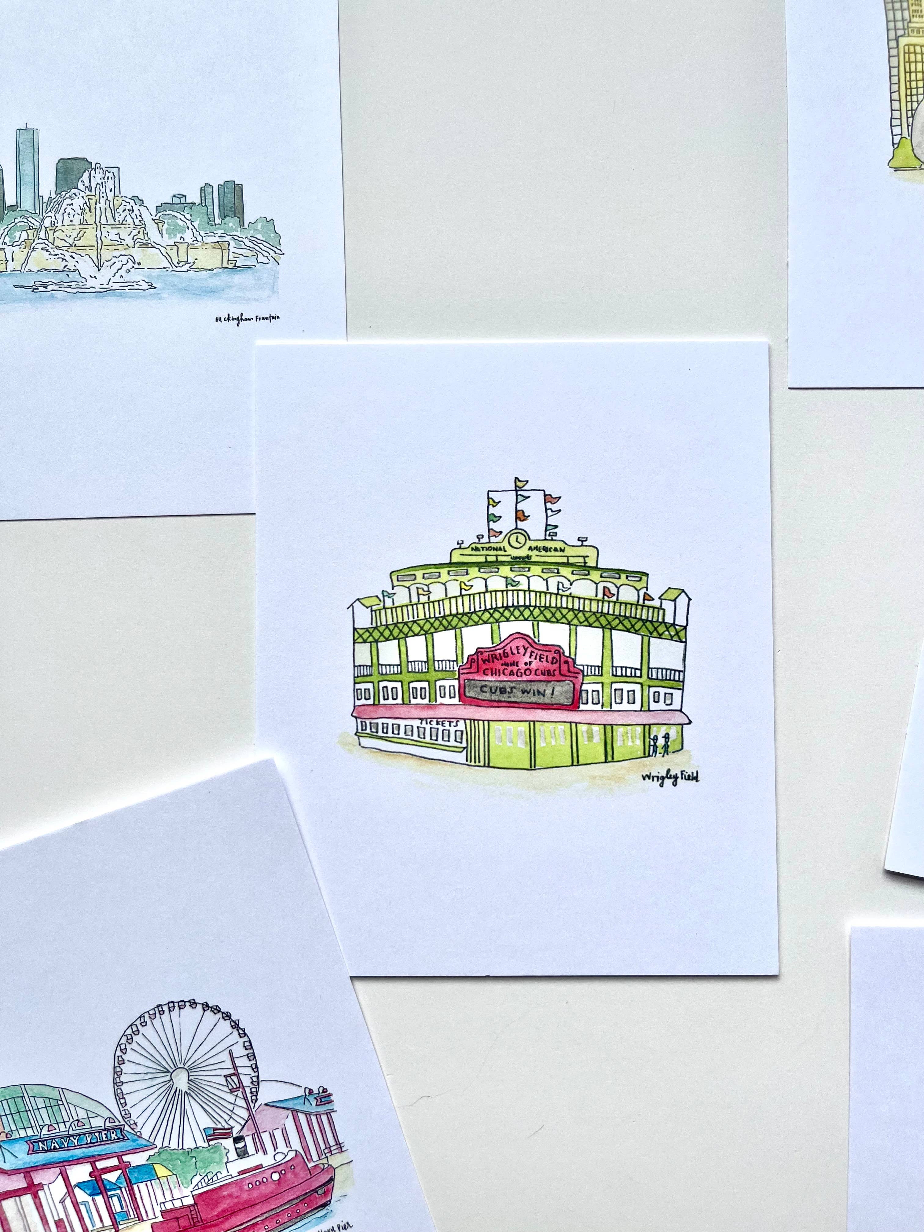 Chicago Watercolor Postcard pack