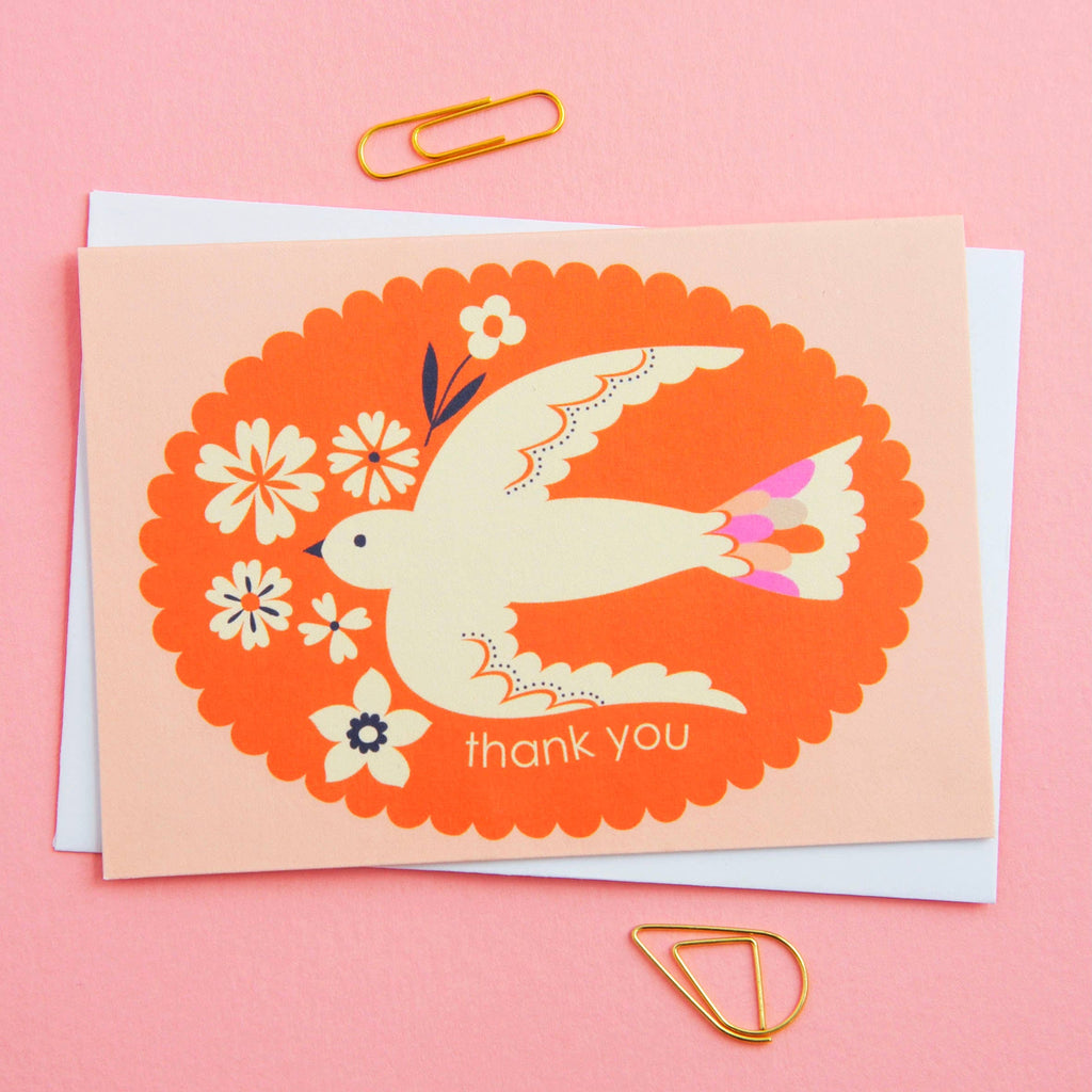 Birds & Borders Thank You Card Notecard set