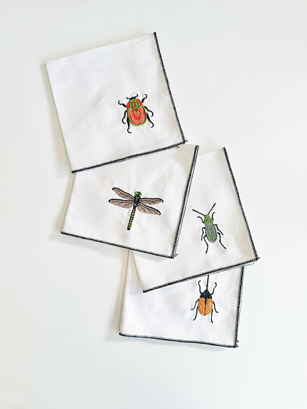 Insect Linen Cloth Napkins, set of four