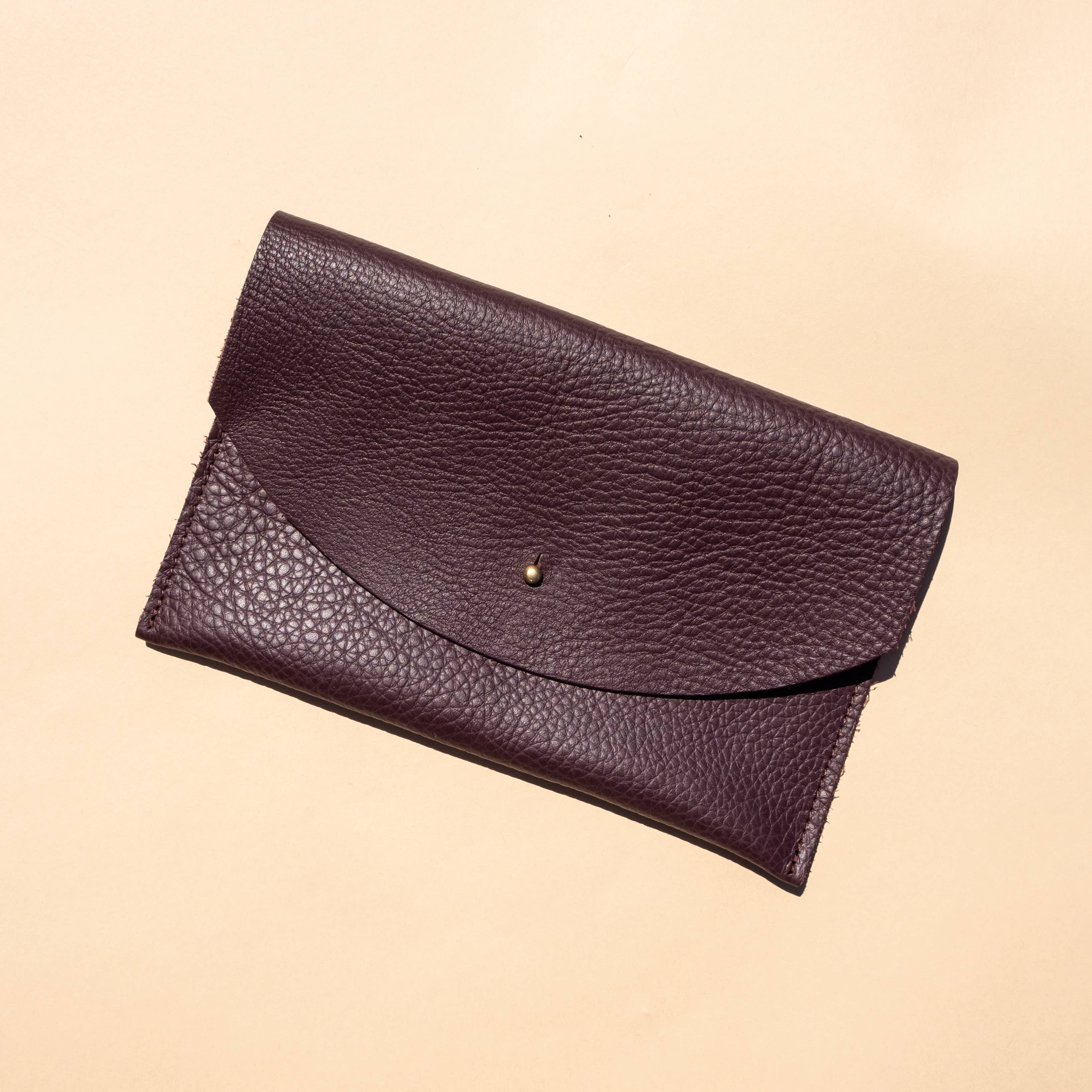 Envelope Pouch - Plum Leather