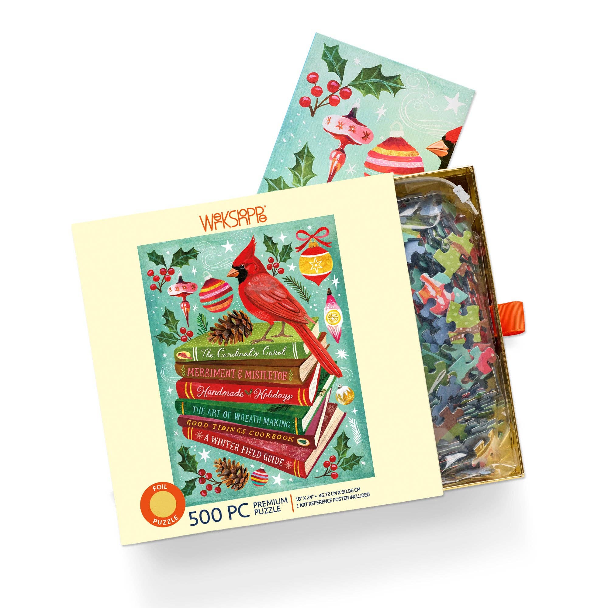 Holiday Bookclub  500 Piece Gold Foil Puzzle Christmas Gift