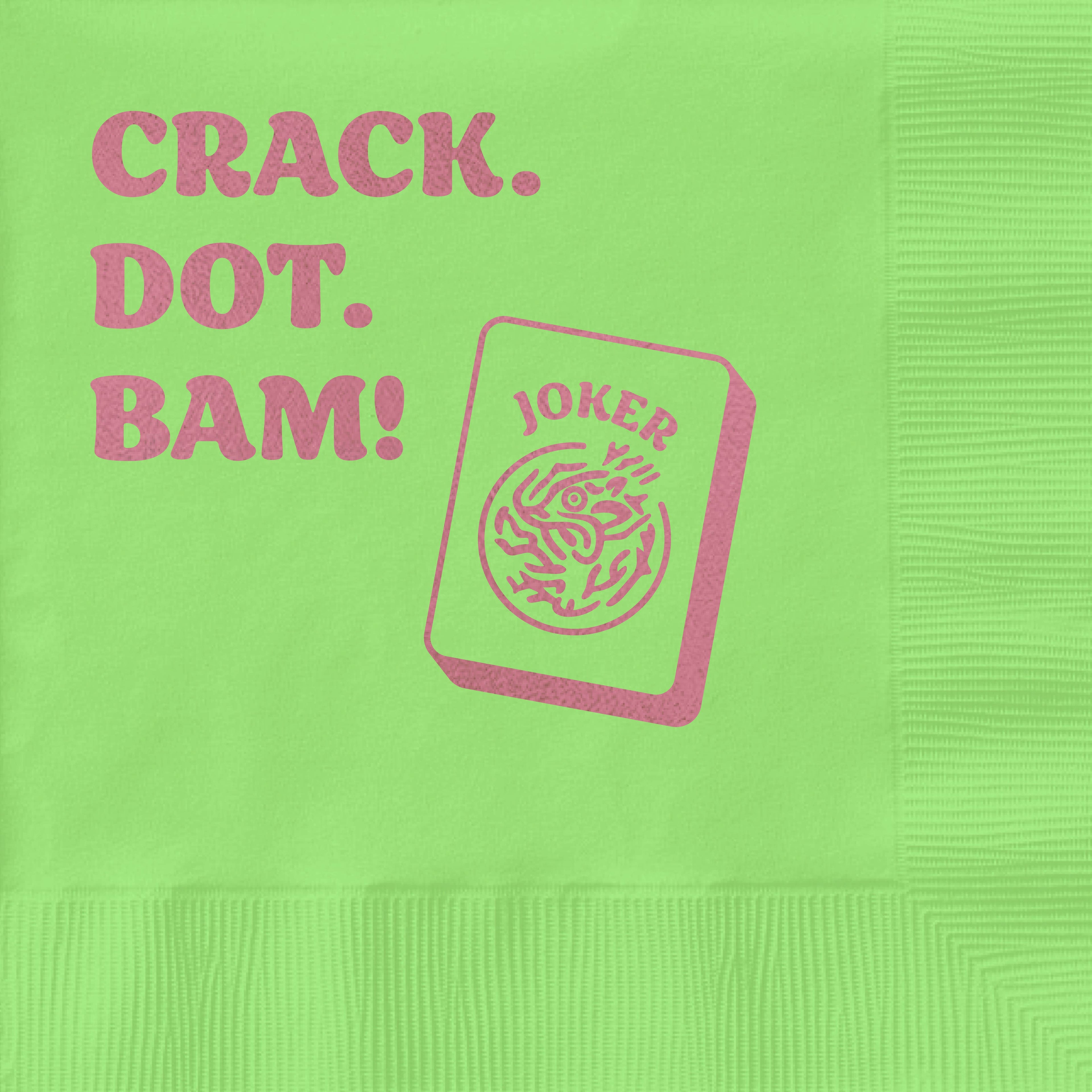 Crack Dot Bam Mahjong - Funny Cocktail Napkin